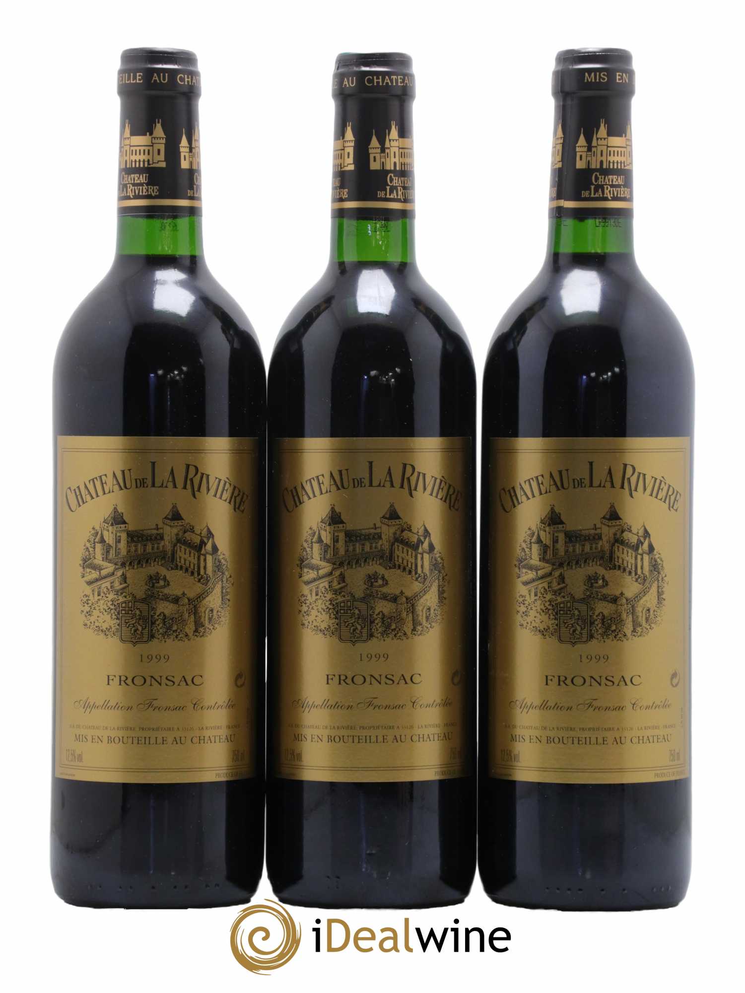 Château de La Rivière 1999 - Lot de 3 bouteilles - 0