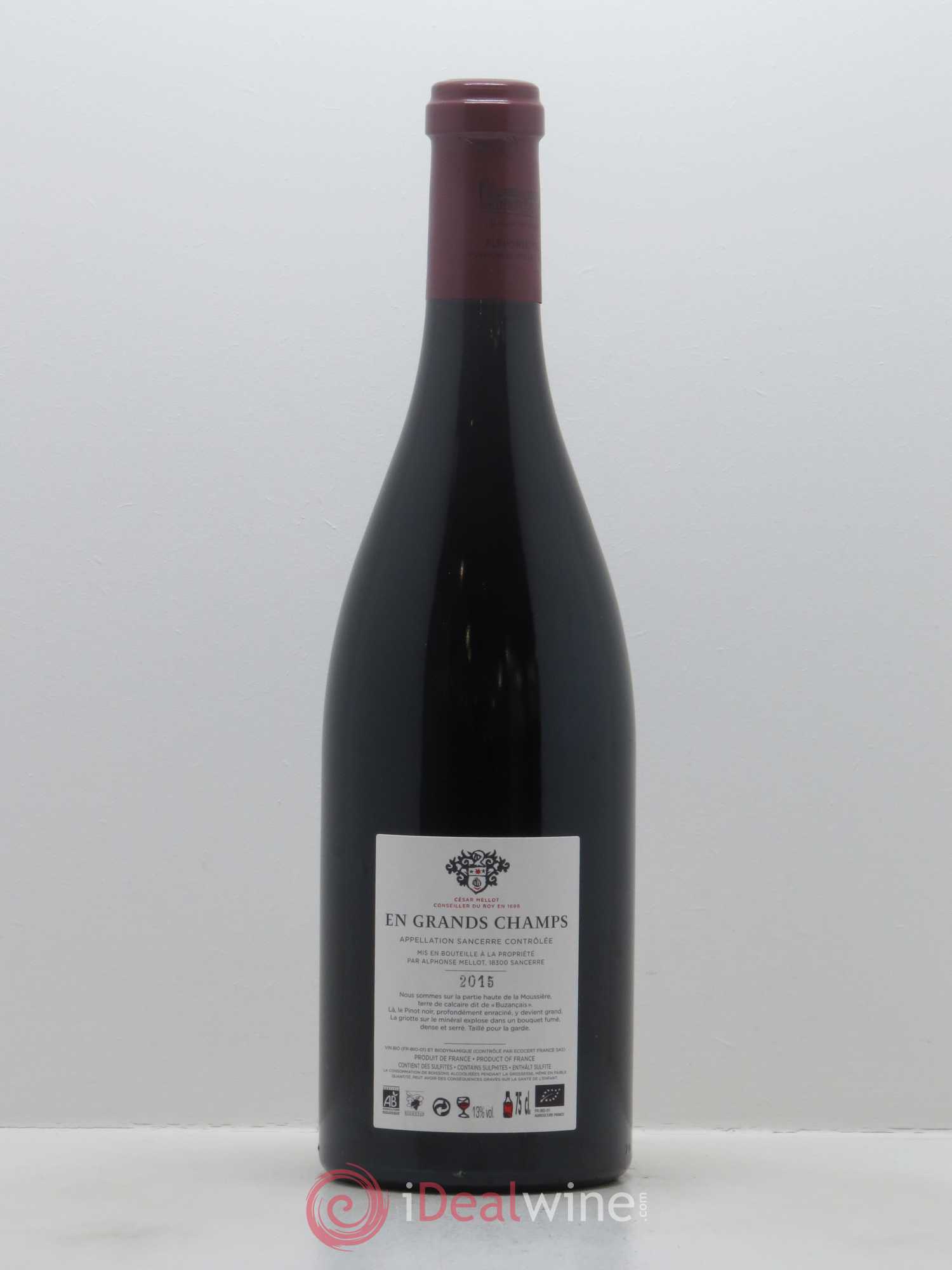 Sancerre En Grands Champs Alphonse Mellot 2015 - Lot de 1 bouteille - 1