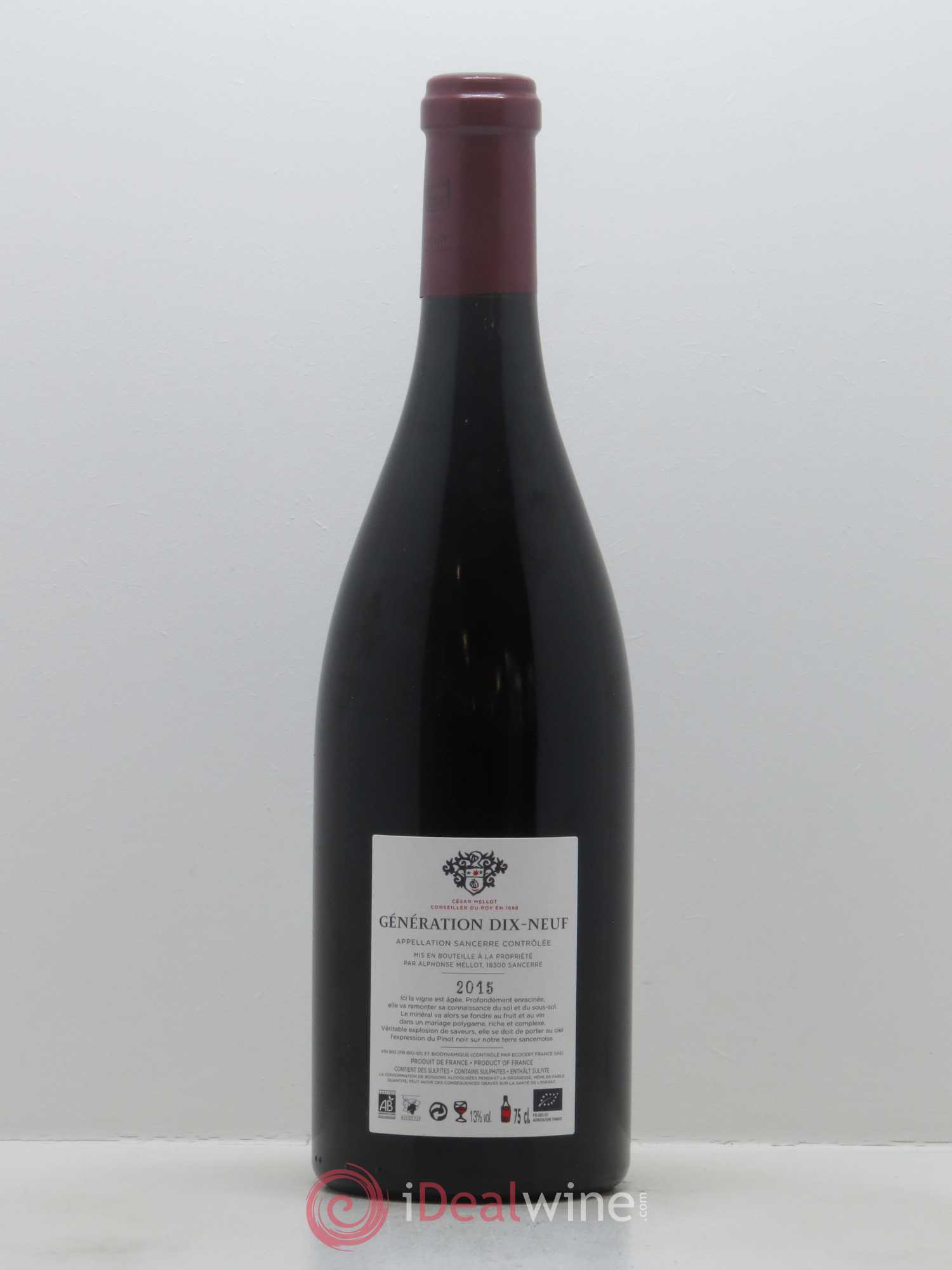 Sancerre Génération XIX Alphonse Mellot 2015 - Lot de 1 bouteille - 1