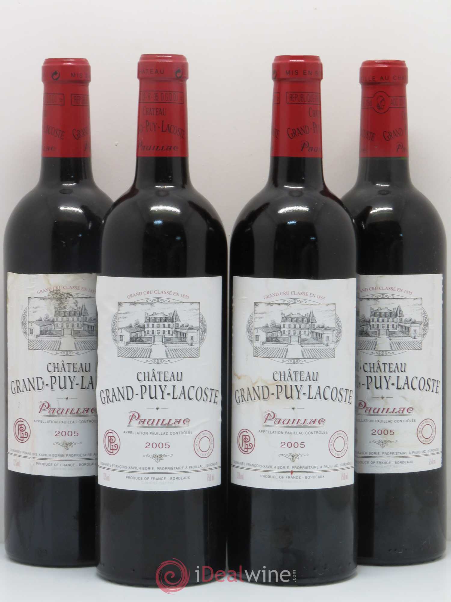 Château Grand Puy Lacoste 5ème Grand Cru Classé 2005 - Lot de 4 bouteilles - 0
