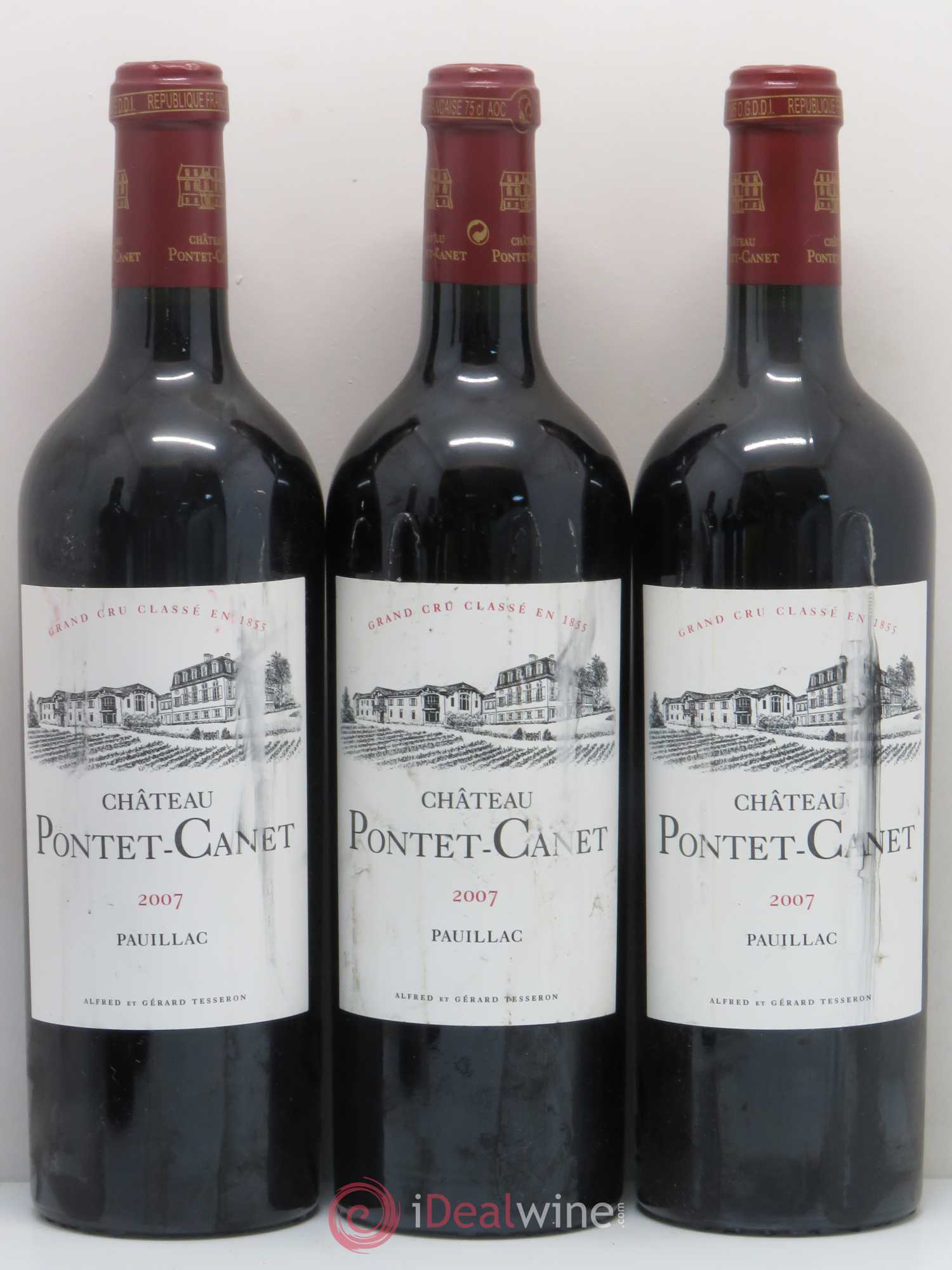 Château Pontet Canet 5ème Grand Cru Classé 2007 - Lot de 6 bouteilles - 1