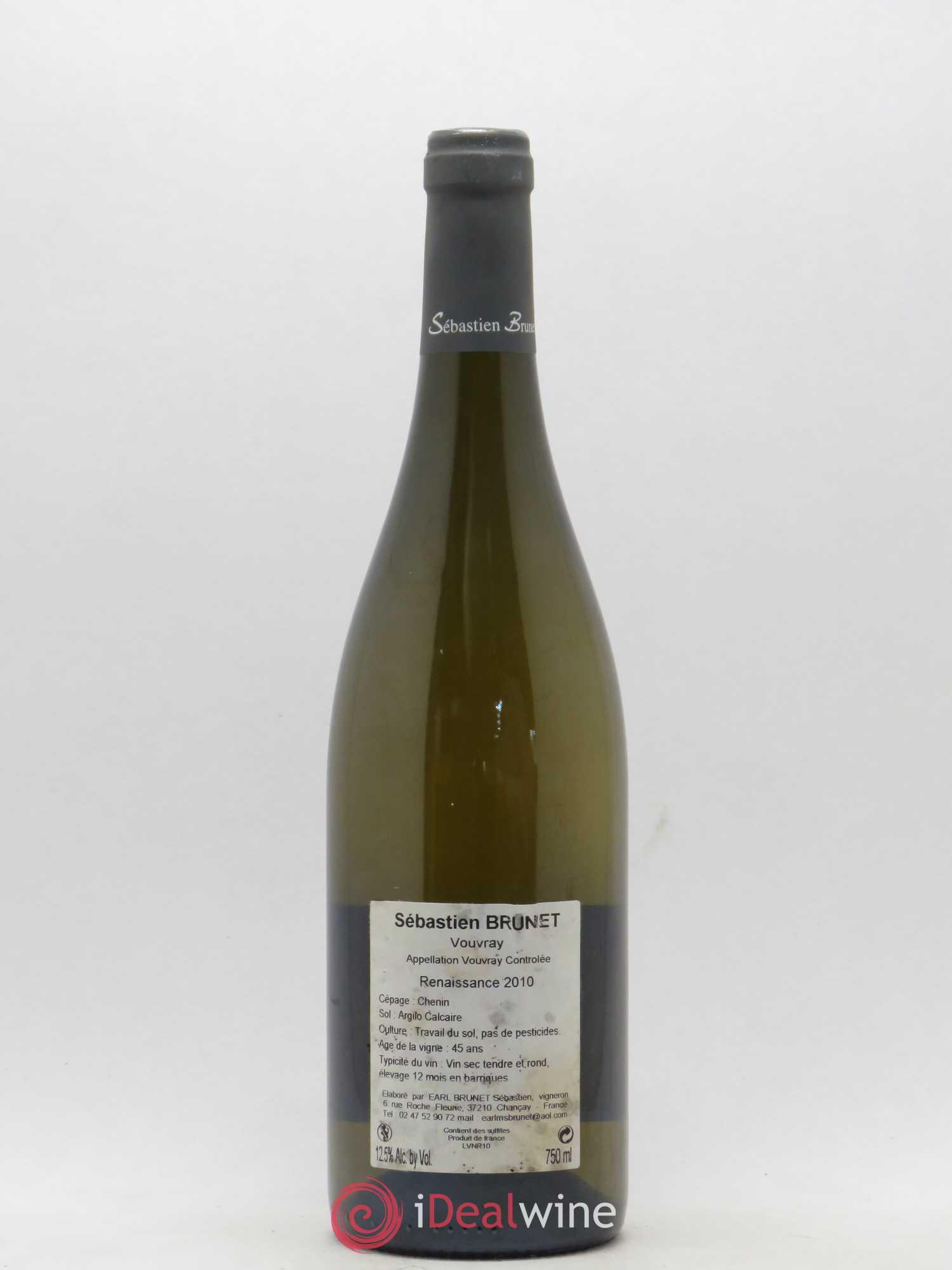 Vouvray Renaissance Sébastien Brunet 2010 - Lot de 1 bouteille - 1
