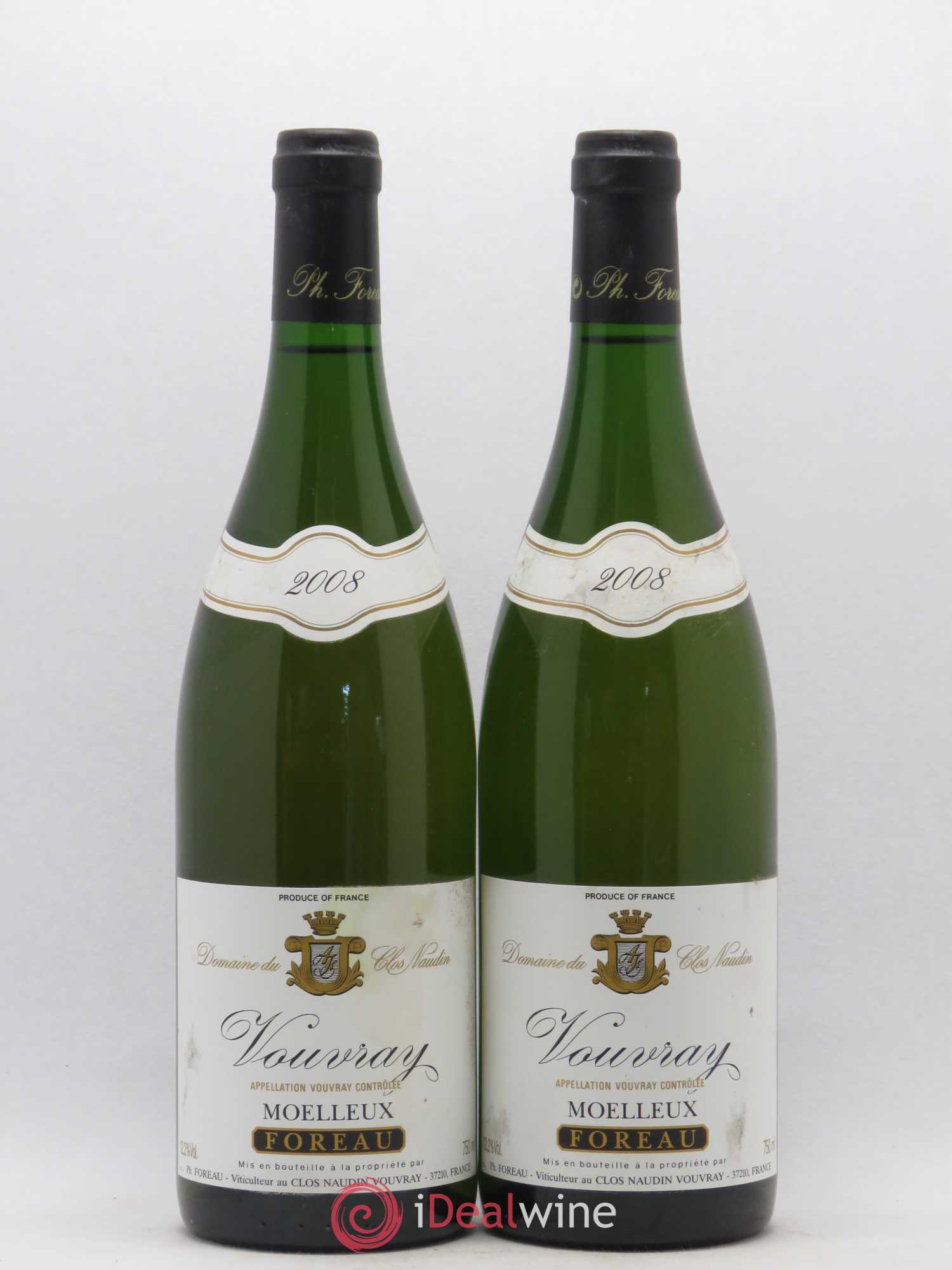 Vouvray Moelleux Clos Naudin - Philippe Foreau 2008 - Lotto di 2 bottiglie - 0