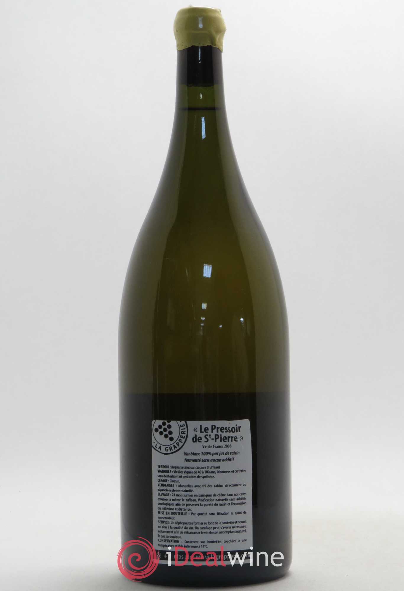 Vin de France Pressoir de Saint-Pierre La Grapperie 2008 - Lot de 1 magnum - 1