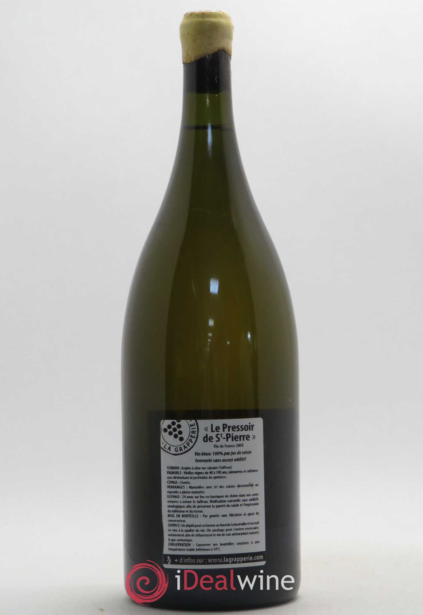 Vin de France Pressoir de Saint-Pierre La Grapperie 2008 - Lot de 1 magnum - 1