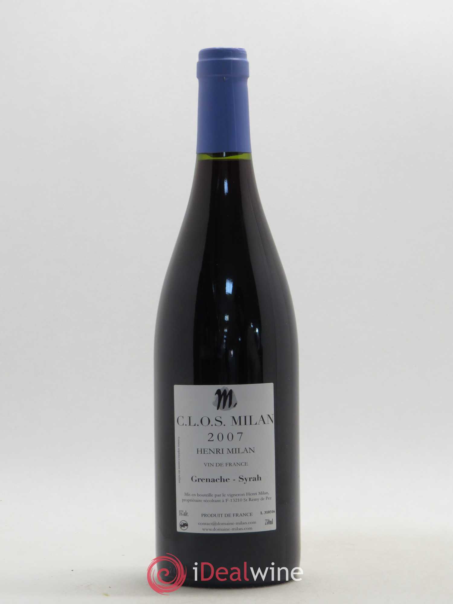 Vin de France Clos Milan Henri Milan 2007 - Lot de 1 bouteille - 1