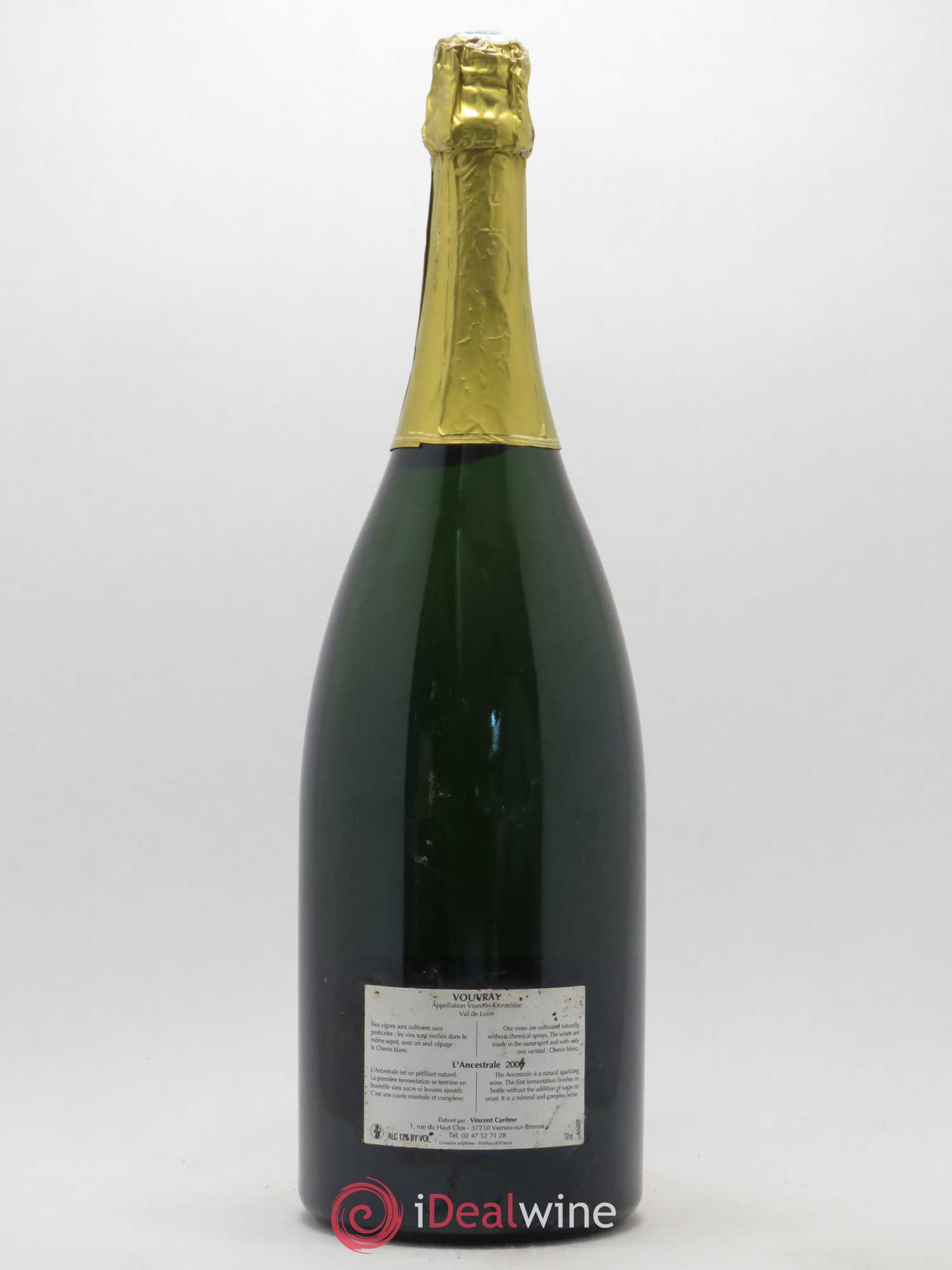 Vouvray Plaisir ancestral Brut Nature Domaine Vincent Carême (sans prix de réserve) 2004 - Lot de 1 magnum - 1