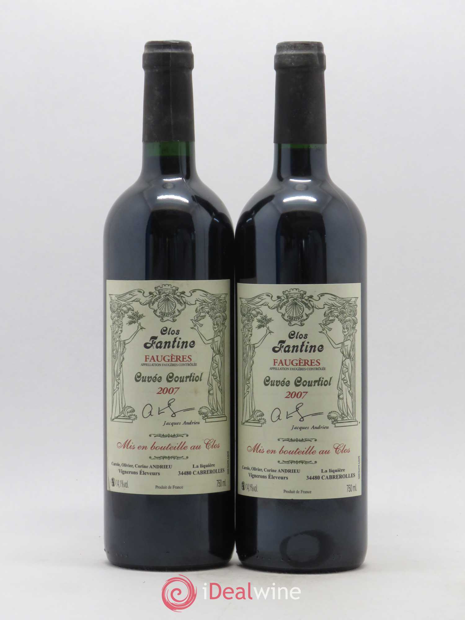 Faugères Clos Fantine Courtiol Famille Andrieu 2007 - Lot de 2 bouteilles - 0