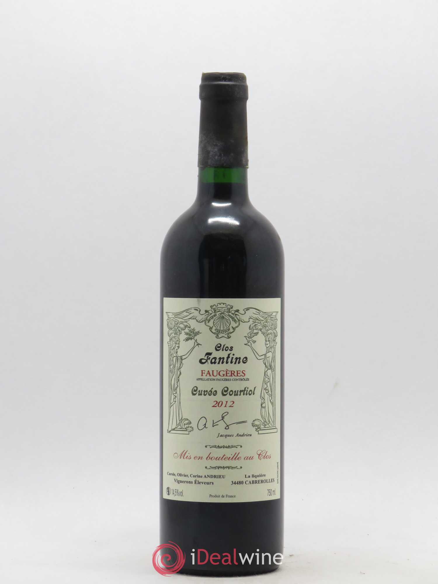 Faugères Clos Fantine Courtiol Famille Andrieu 2012 - Lot de 1 bouteille - 0
