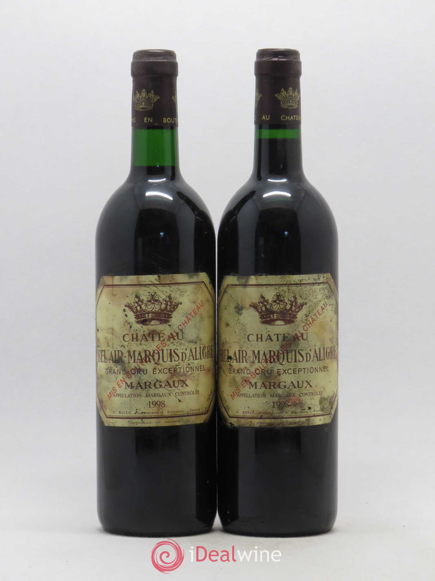 Château Bel Air Marquis d'Aligre 1998 - Lot de 2 bouteilles - 0