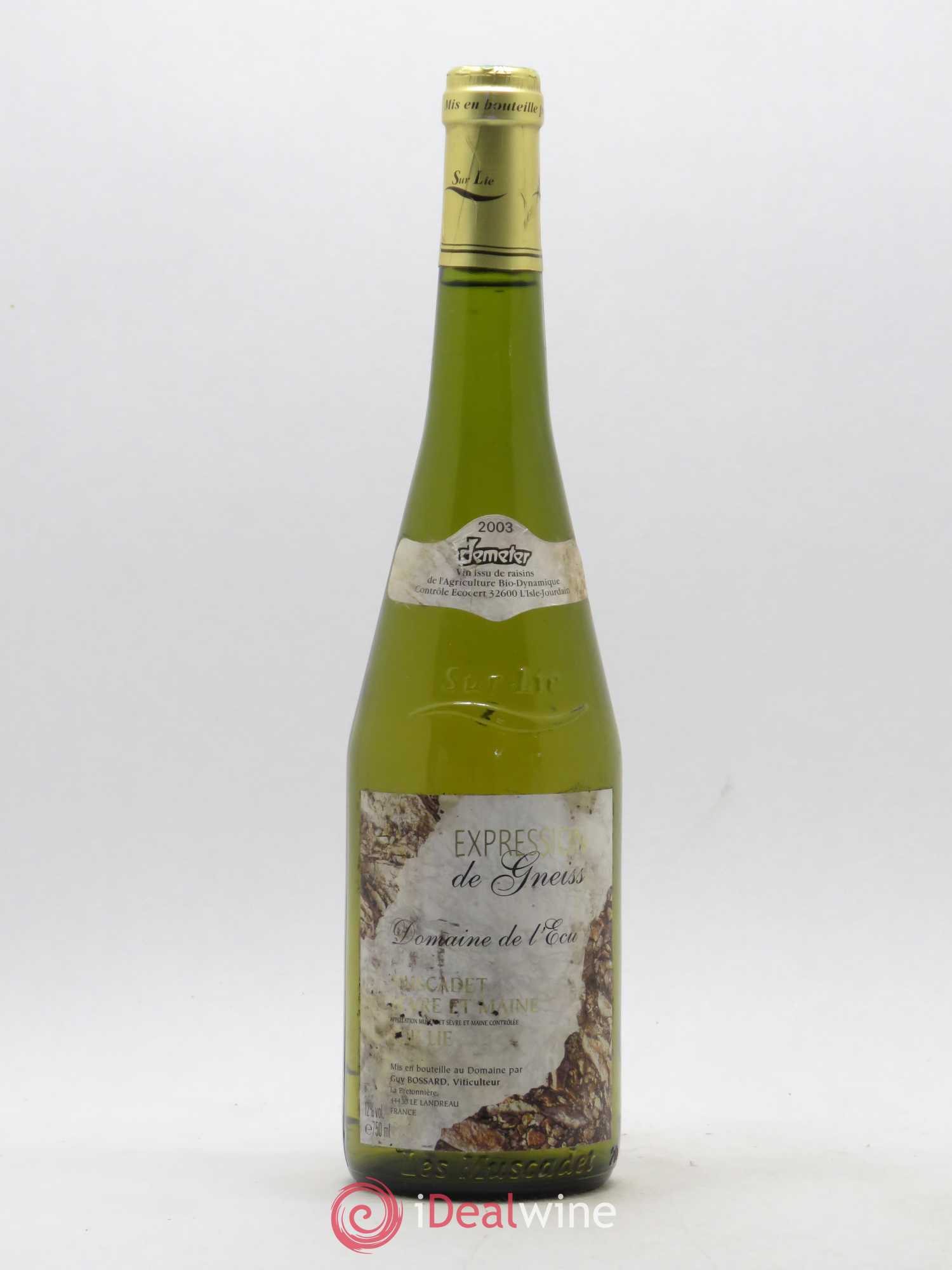 Muscadet-Sèvre-et-Maine Expression de Gneiss Domaine de L'Ecu 2003 - Lot de 1 bouteille - 0