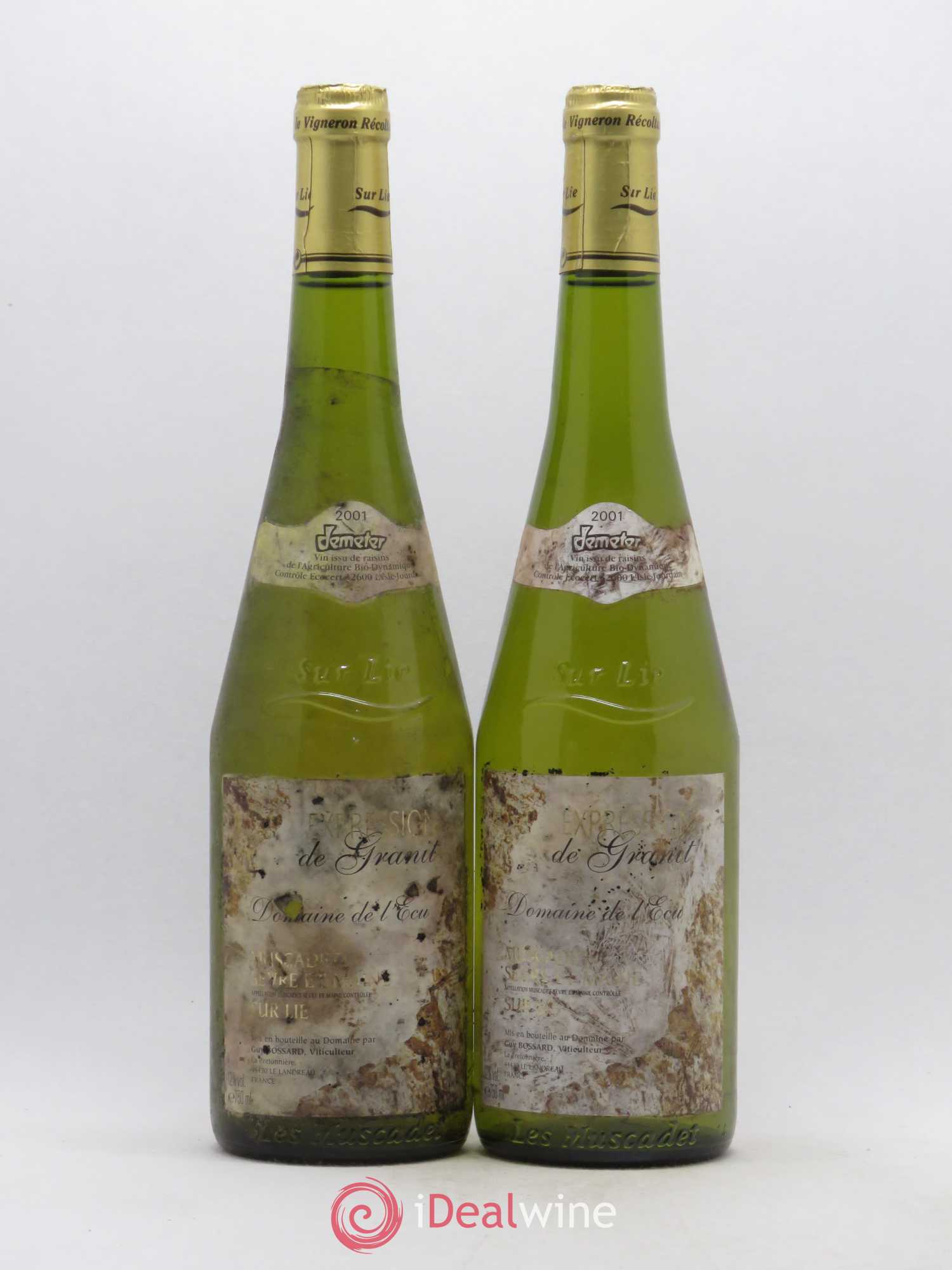 Vin de France (anciennement Muscadet-Sèvre-et-Maine) Expression de Granite Domaine de L'Ecu 2001 - Lot de 2 bouteilles - 0