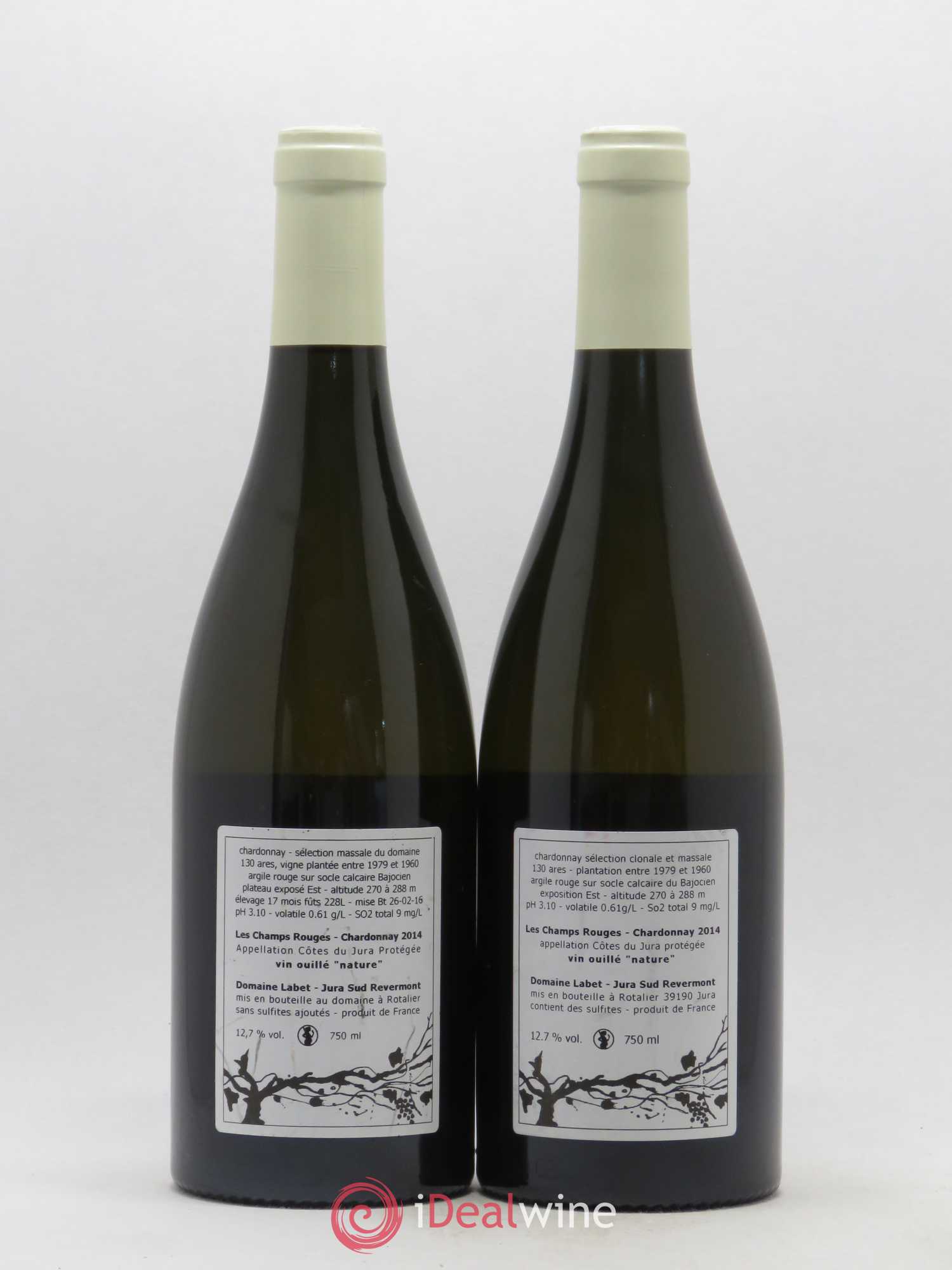 Côtes du Jura Chardonnay Les Champs Rouges Romain - Julien - Charline Labet 2014 - Posten von 2 Flaschen - 1