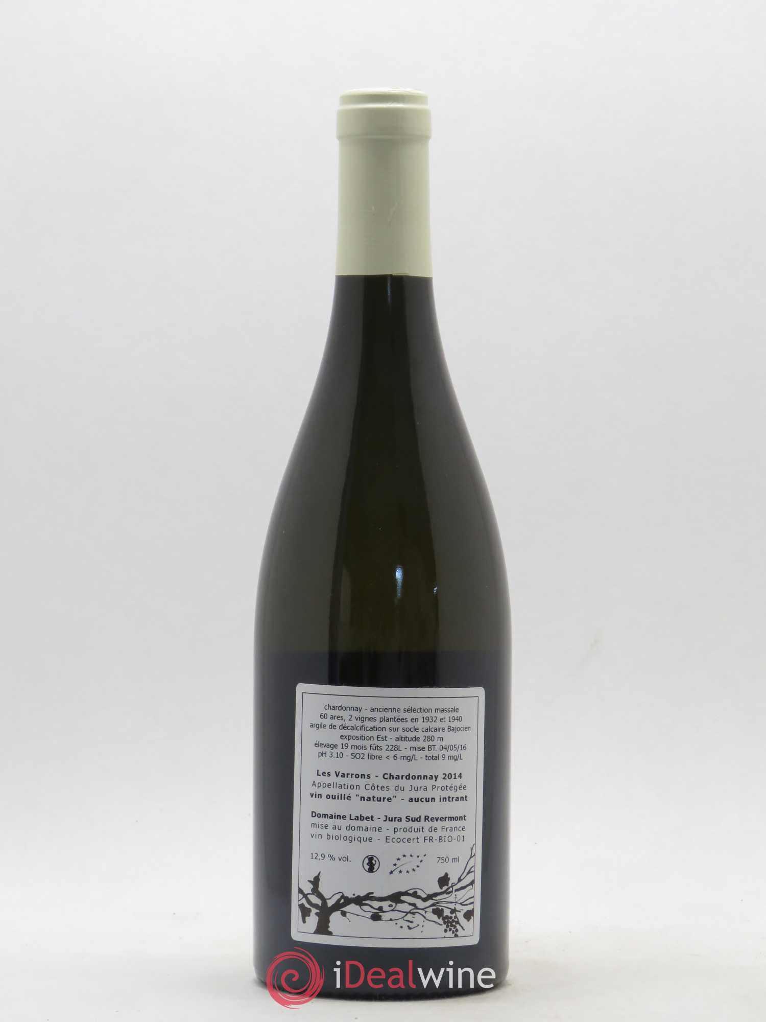 Côtes du Jura Chardonnay Les Varrons Romain - Julien - Charline Labet 2014 - Lot de 1 bouteille - 1