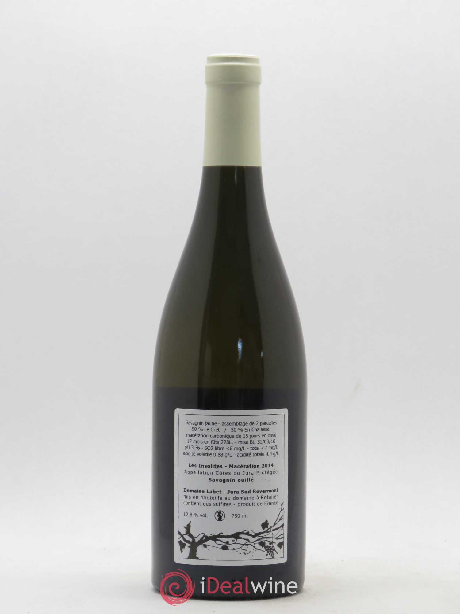 Côtes du Jura Savagnin de macération La Bardette Romain - Julien - Charline Labet 2014 - Lot de 1 bouteille - 1