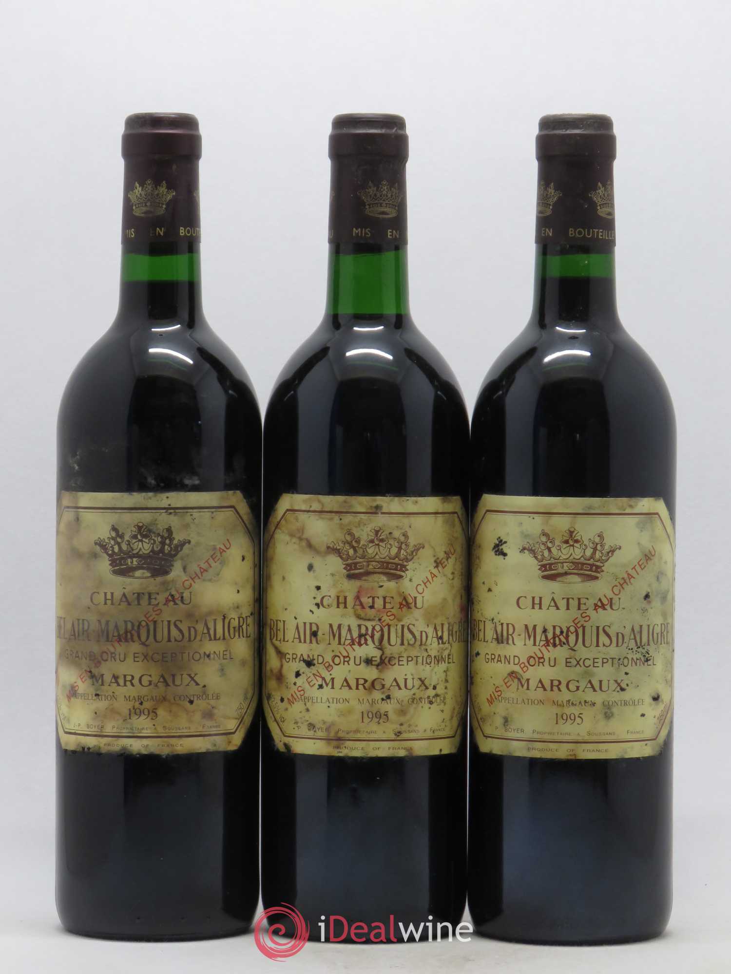 Château Bel Air Marquis d'Aligre 1995 - Lot de 3 bouteilles - 0