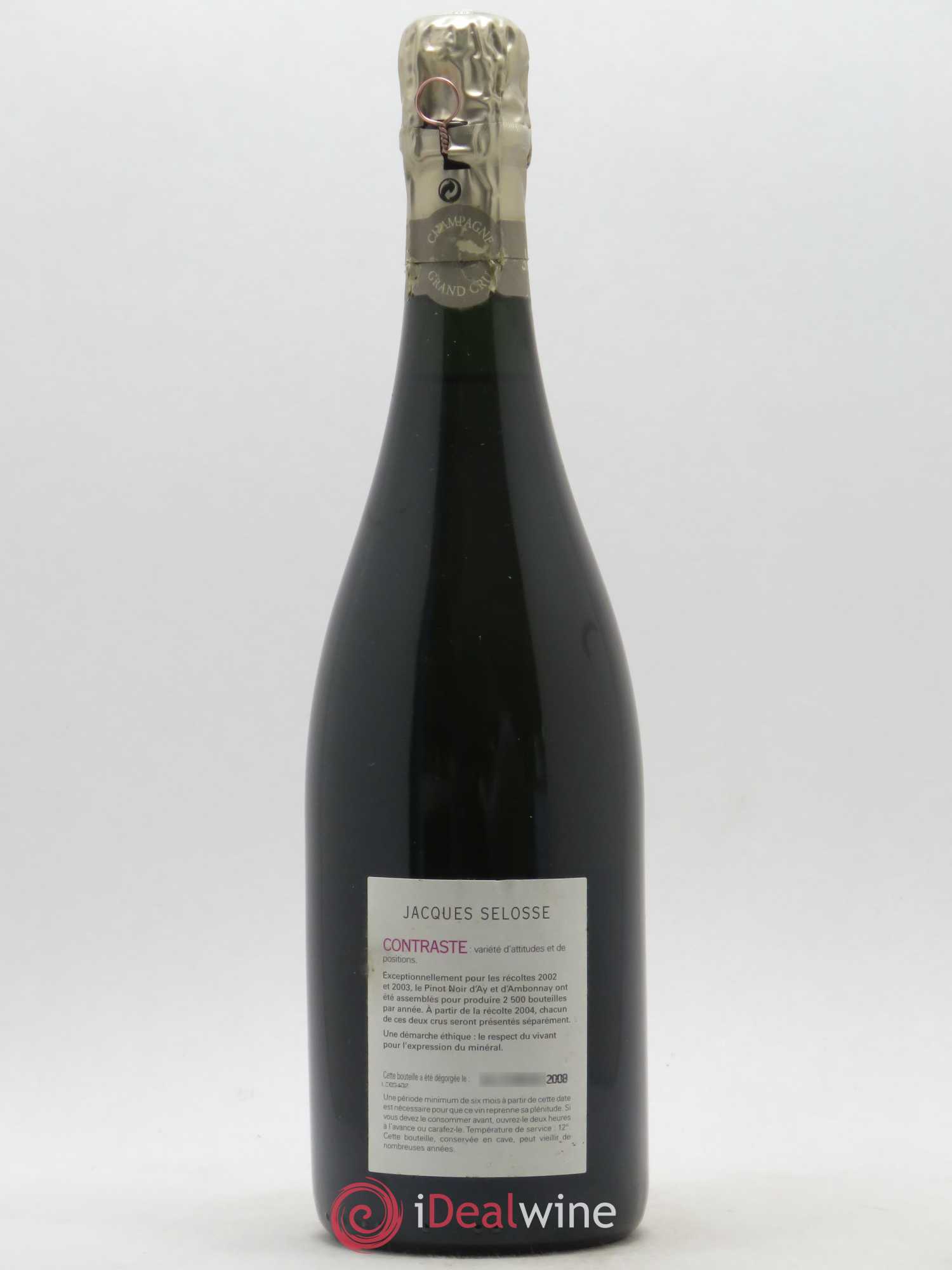 Contraste Blanc de Noirs Grand Cru Brut Jacques Selosse - Lot de 1 bouteille - 1