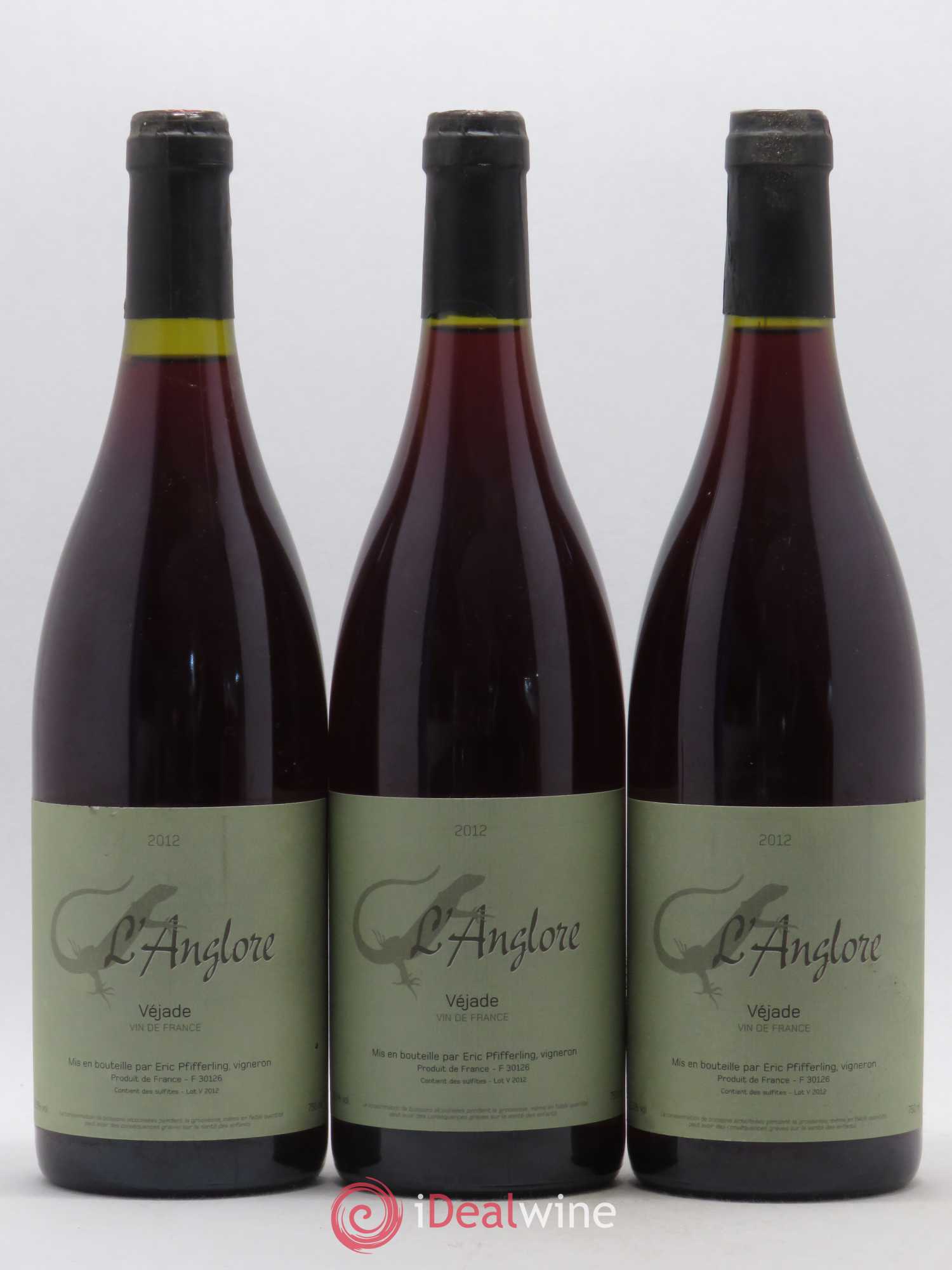 Vin de France Véjade L'Anglore 2012 - Lot de 3 bouteilles - 0