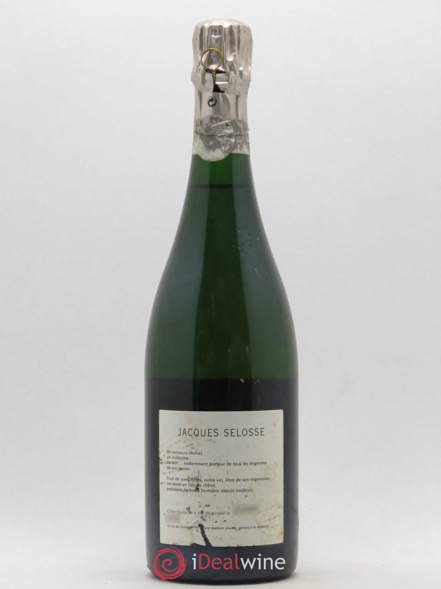 Blanc de Blancs Grand Cru Extra-Brut Jacques Selosse Millésimé Grand Cru Blanc de blancs Domaine Selosse 1996 - Posten von 1 Flasche - 1