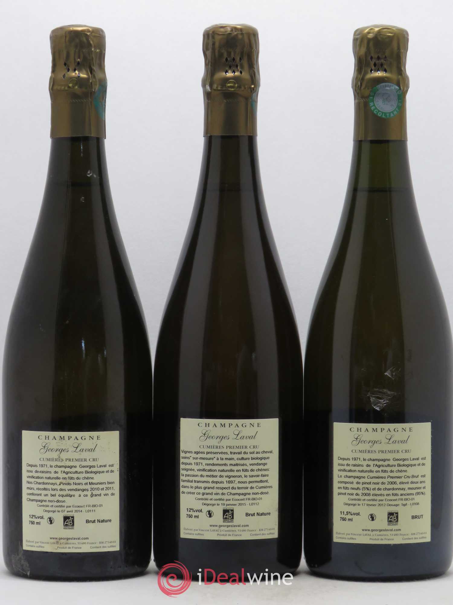 Champagne Cumières Premier Cru Domaine Laval - Lot de 3 bouteilles - 1