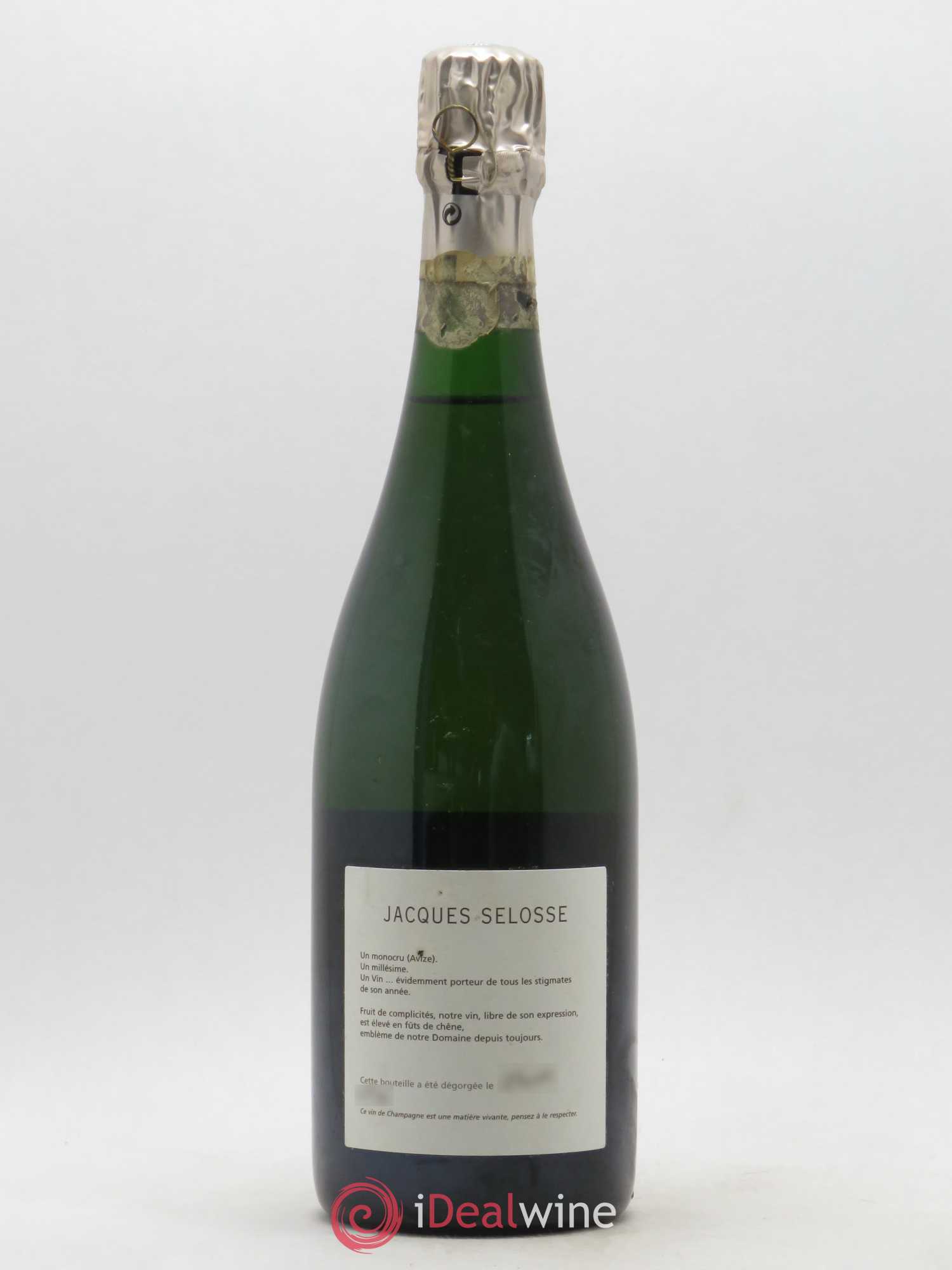 Blanc de Blancs Grand Cru Extra-Brut Jacques Selosse Millésimé Grand Cru Blanc de blancs Domaine Selosse 1996 - Posten von 1 Flasche - 1