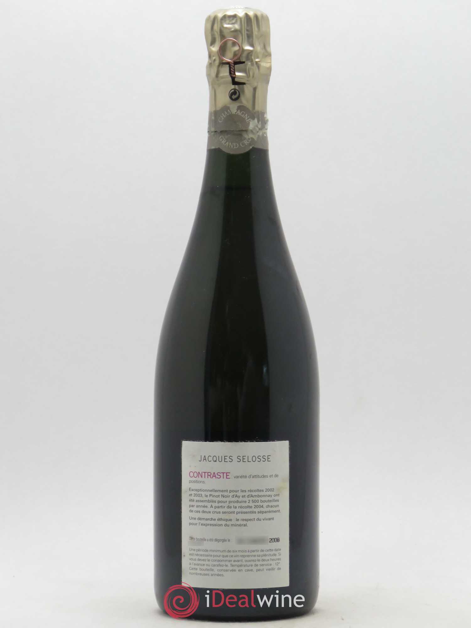 Contraste Blanc de Noirs Grand Cru Brut Jacques Selosse - Lot de 1 bouteille - 1