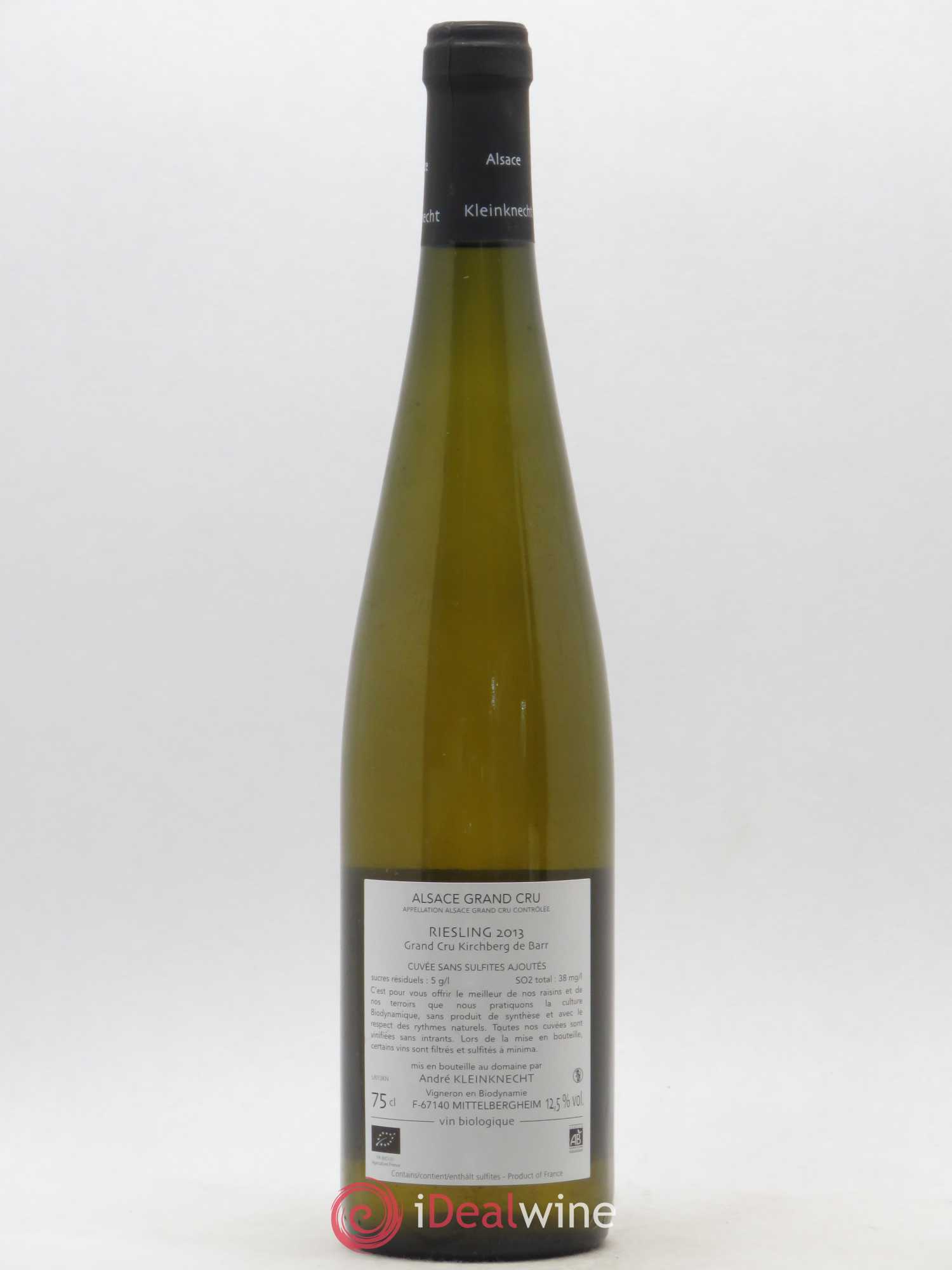 Riesling Grand Cru Kirchberg de Barr Kleinknecht 2013 - Lot de 1 bouteille - 1