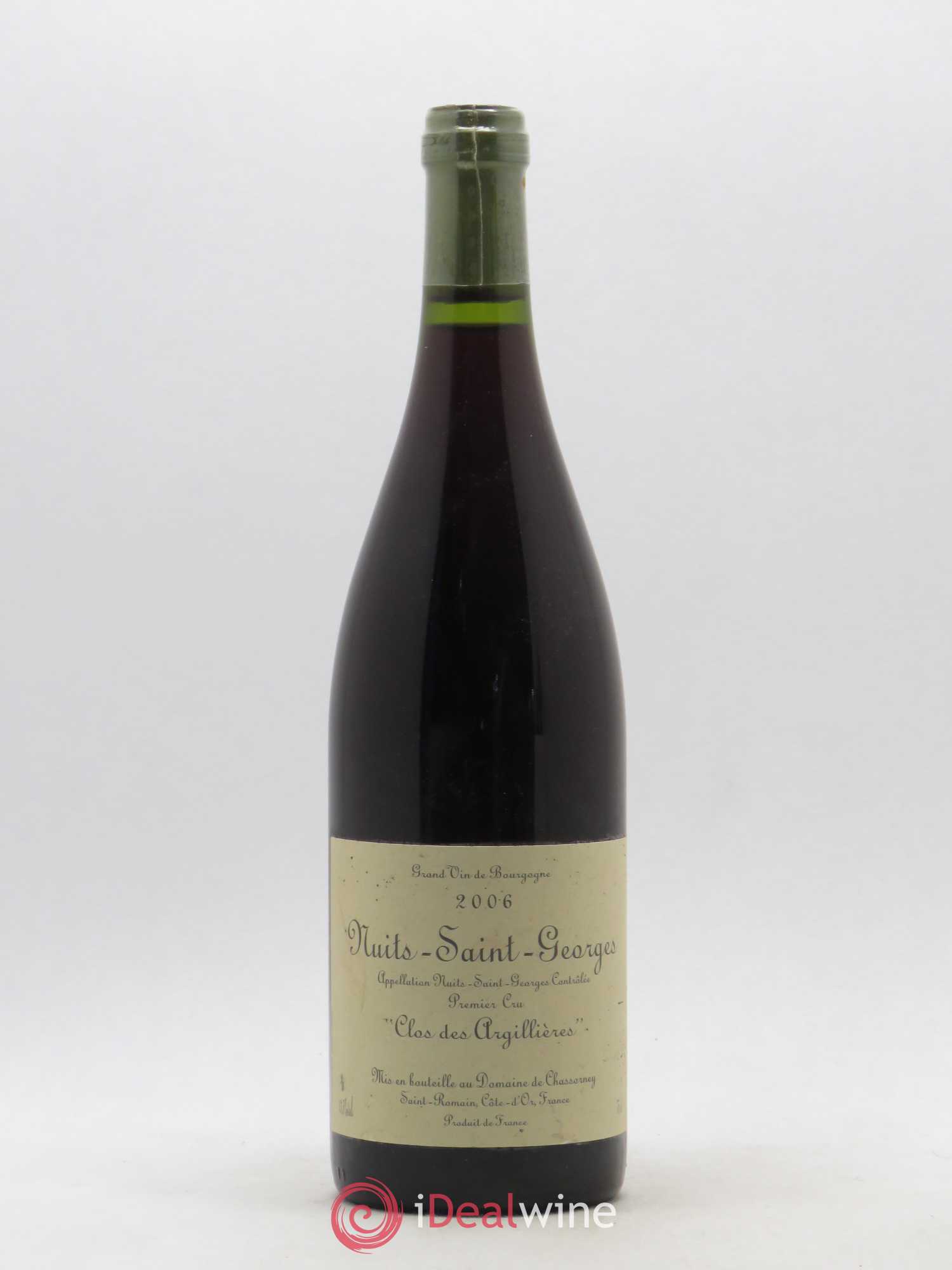 Nuits-Saint-Georges 1er Cru Clos des Argillières Domaine de Chassorney - Frédéric Cossard 2006 - Lot de 1 bouteille - 0