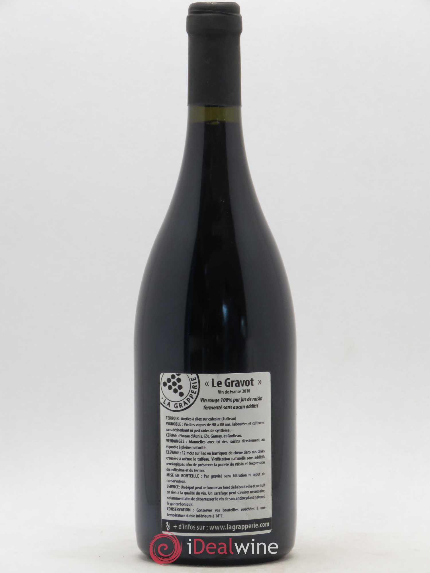 Vin de France Le Gravot La Grapperie 2010 - Lot de 1 bouteille - 1