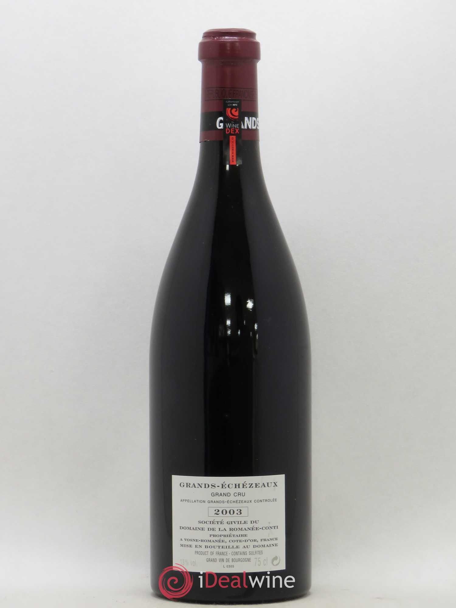 Grands-Echezeaux Grand Cru Domaine de la Romanée-Conti 2003 - Lot de 1 bouteille - 1