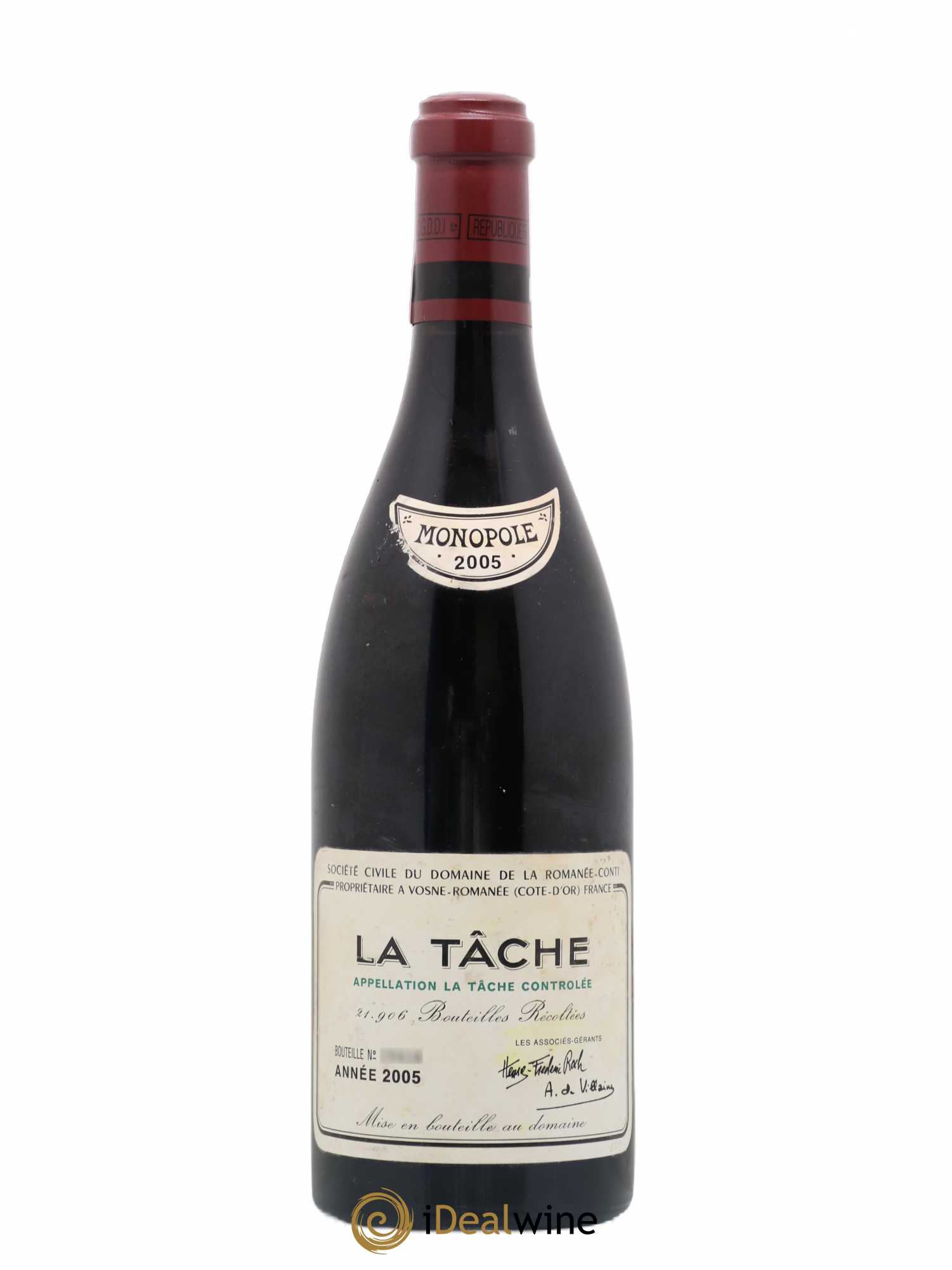La Tâche Grand Cru Domaine de la Romanée-Conti 2005 - Lot de 1 bouteille - 0