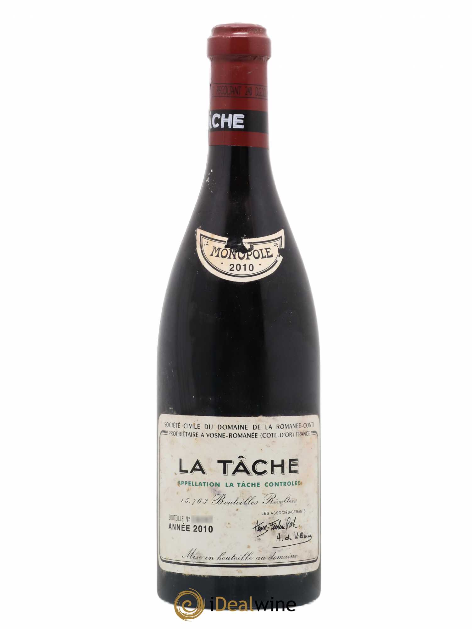 La Tâche Grand Cru Domaine de la Romanée-Conti 2010 - Lot de 1 bouteille - 0