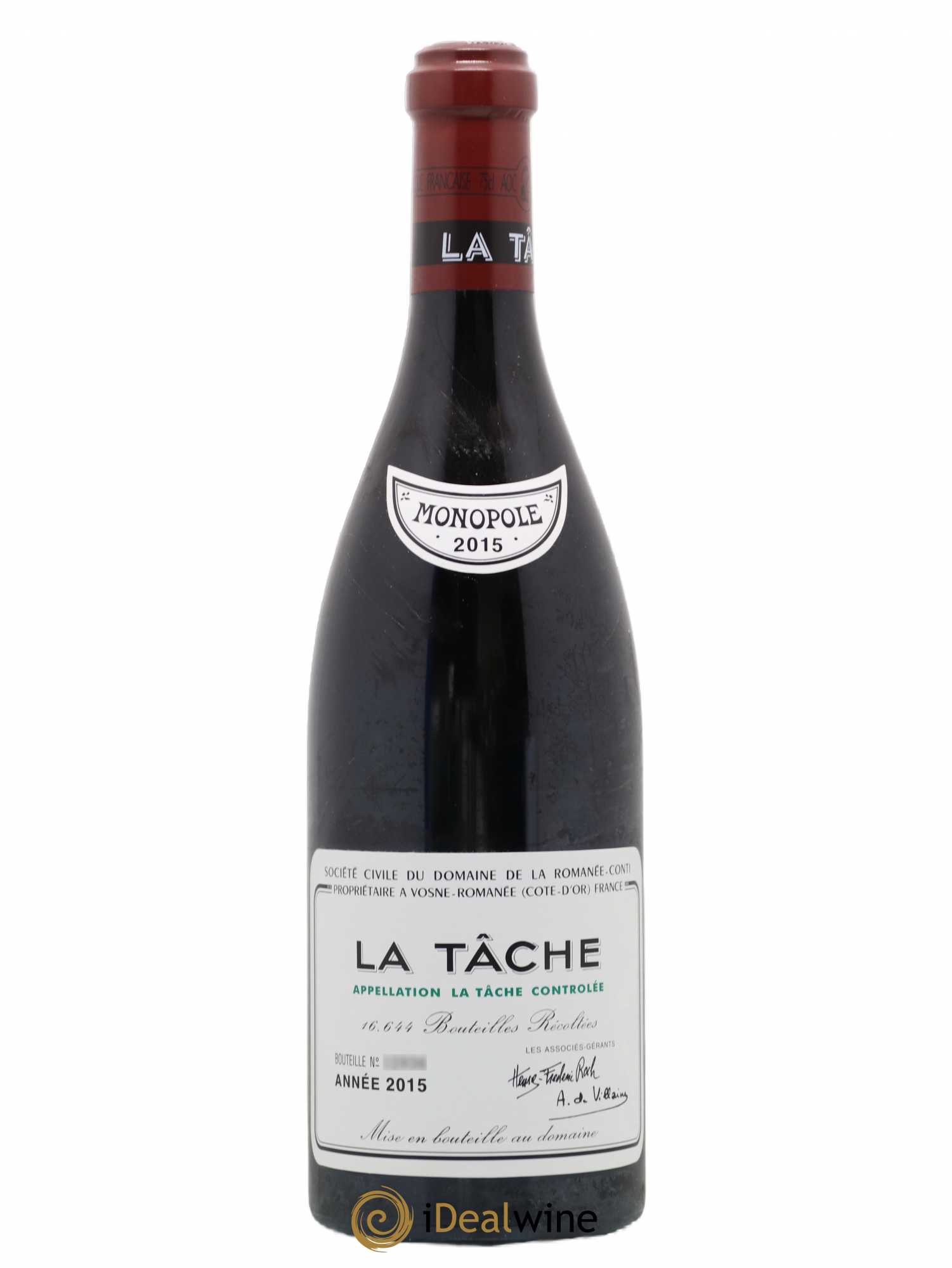 La Tâche Grand Cru Domaine de la Romanée-Conti 2015 - Lot de 1 bouteille - 0