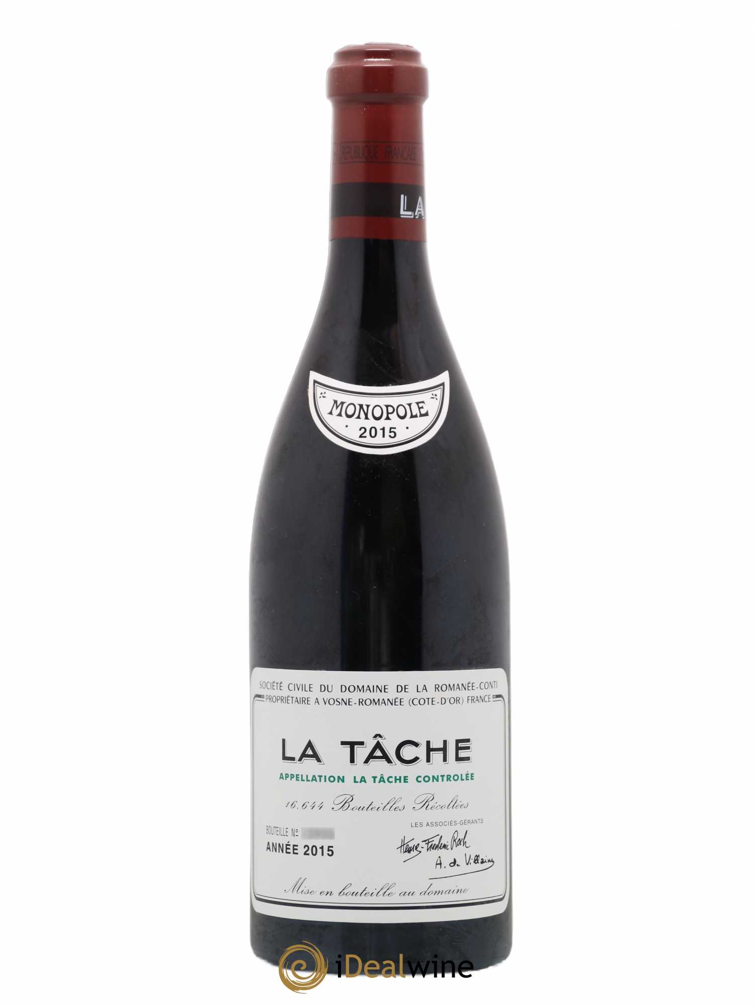 La Tâche Grand Cru Domaine de la Romanée-Conti 2015 - Lot de 1 bouteille - 0