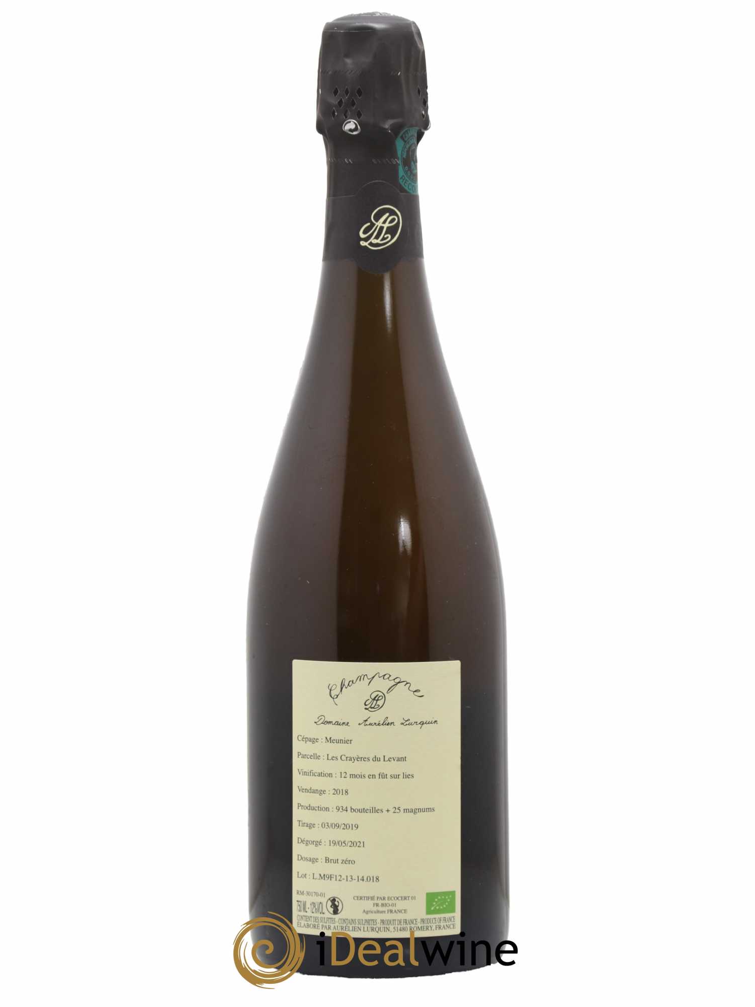 Meunier Les Crayères du Levant Aurélien Lurquin 2018 - Lot de 1 bouteille - 1