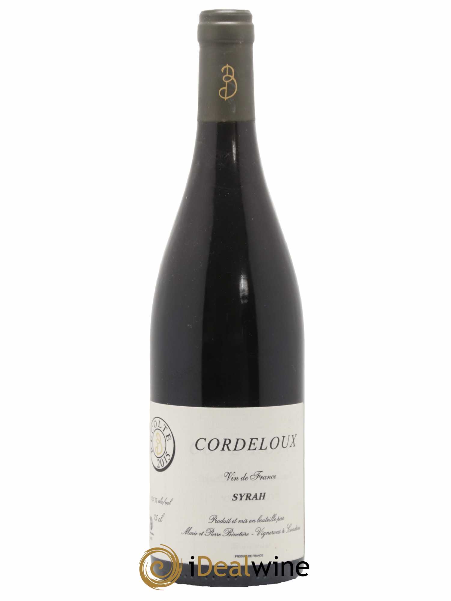 Vin de France Syrah Cordeloux Marie et Pierre Bénetière (Domaine) (sans prix de réserve) 2015 - Lot de 1 bouteille - 0