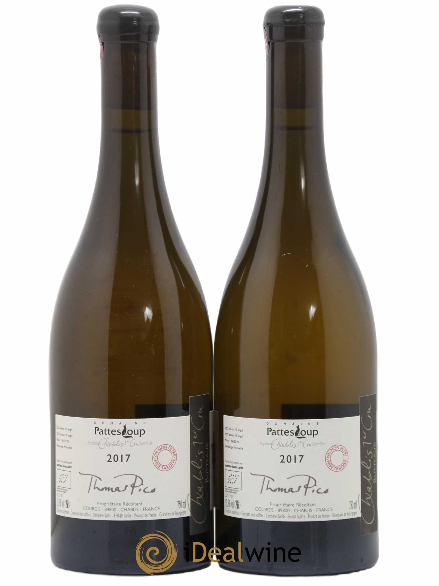 Chablis 1er Cru Butteaux Pattes Loup (Domaine) 2017 - Lot de 2 bouteilles - 1