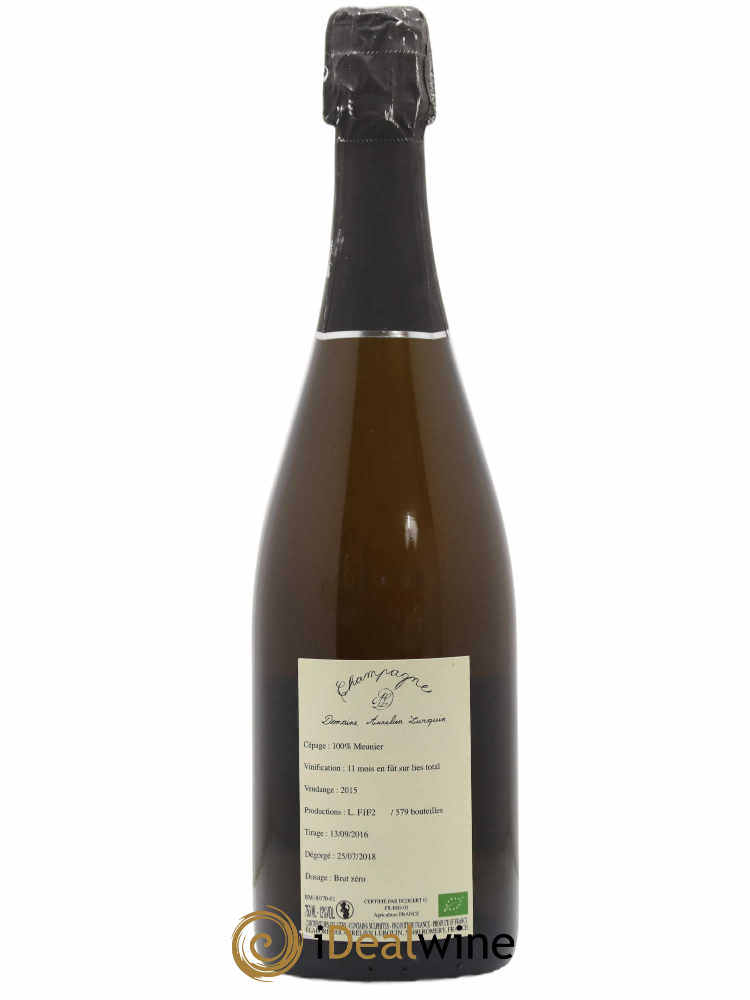 Meunier Les Crayères du Levant Aurélien Lurquin 2015 - Lot de 1 bouteille - 1