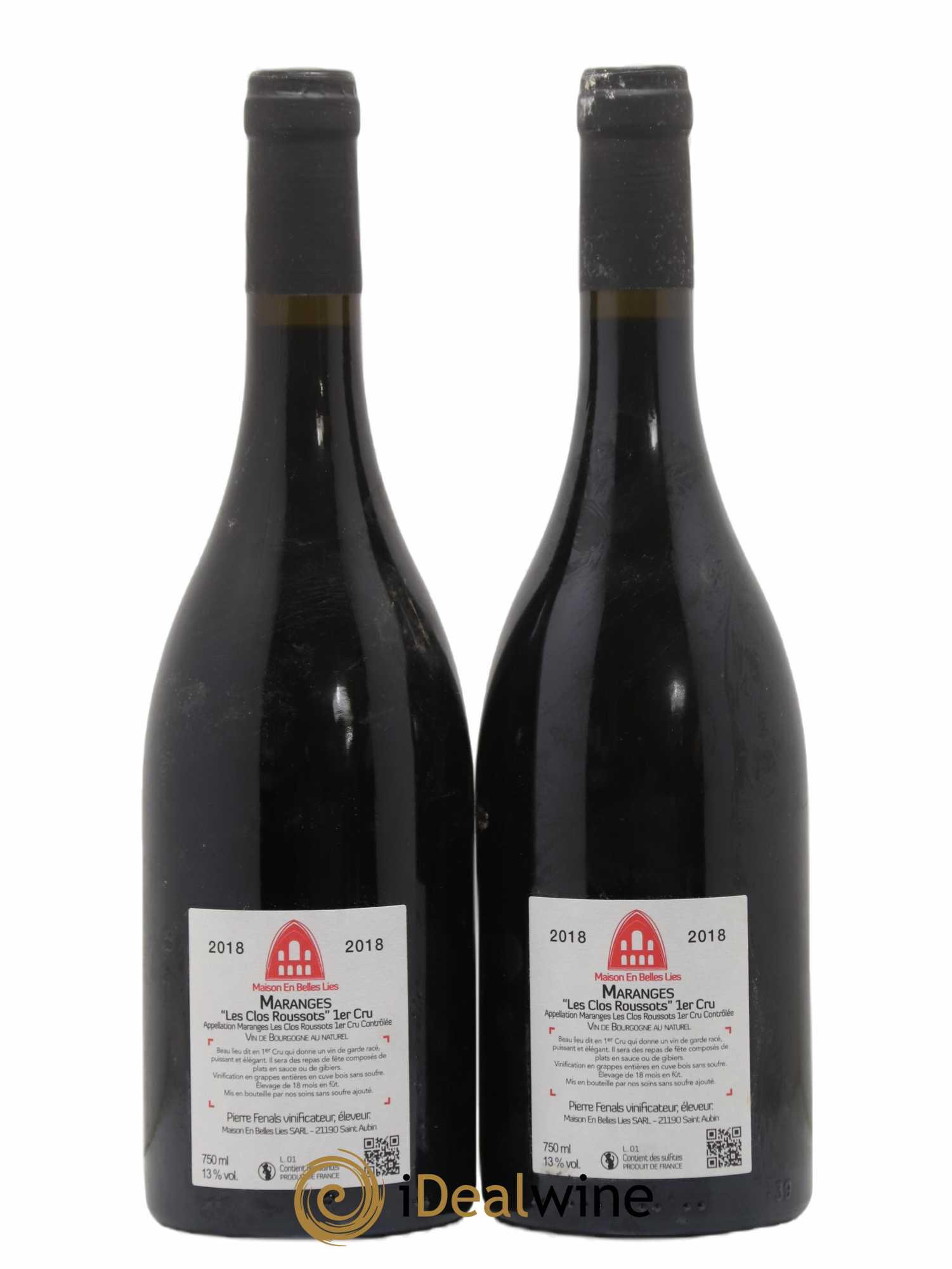 Maranges 1er Cru Les Clos Roussots Maison En Belles Lies 2018 - Lot de 2 bouteilles - 1