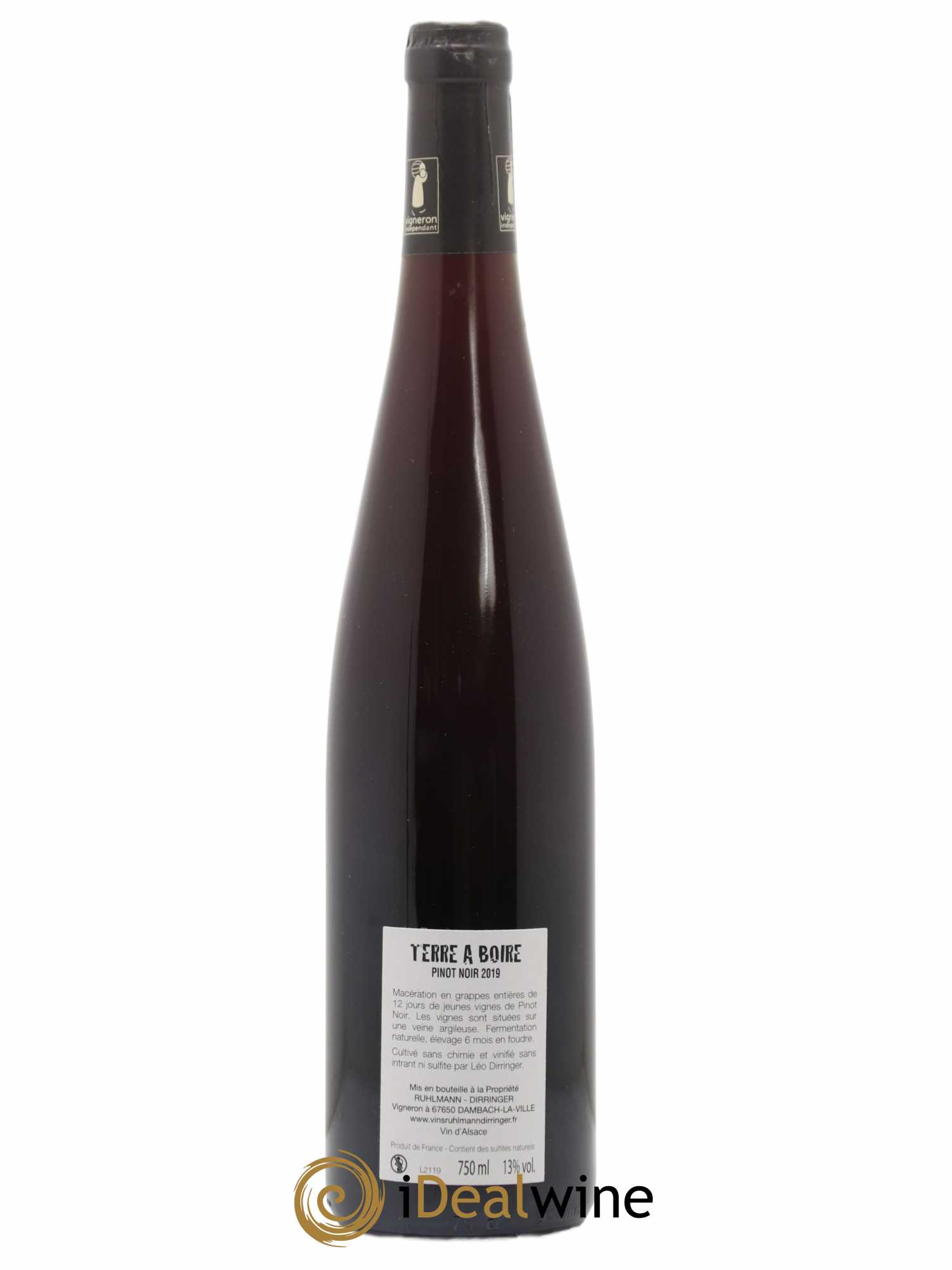 Vin de France Terre à boire Pinot noir Domaine Ruhlmann Dirringer 2019 - Posten von 1 Flasche - 1