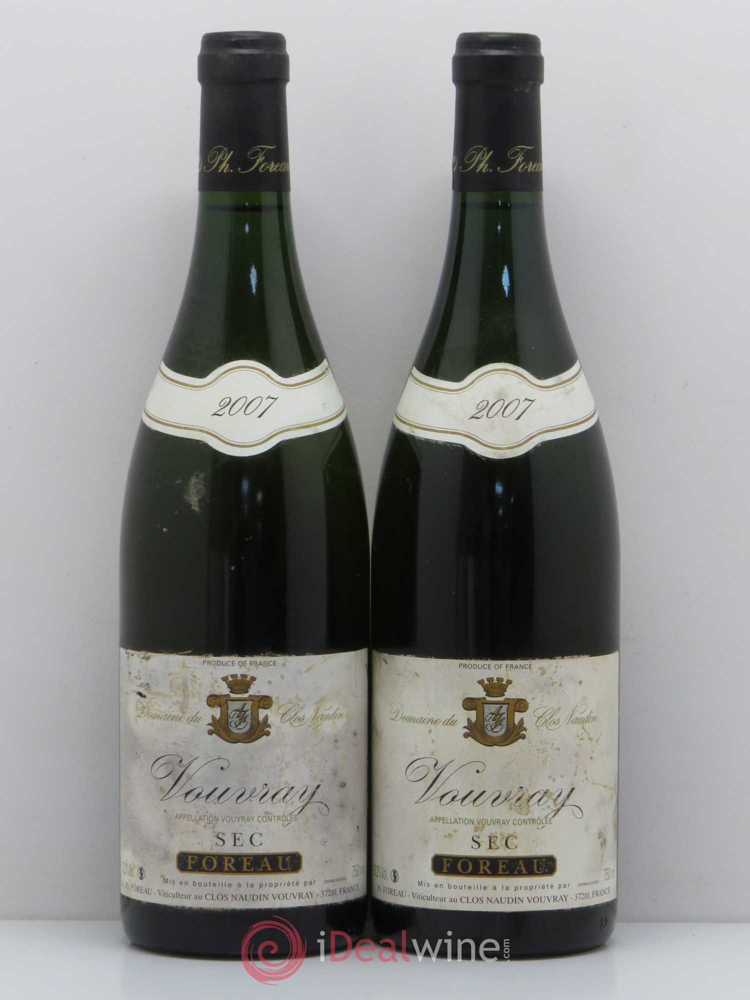 Vouvray Sec Clos Naudin - Philippe Foreau 2007 - Lot de 2 bouteilles - 0