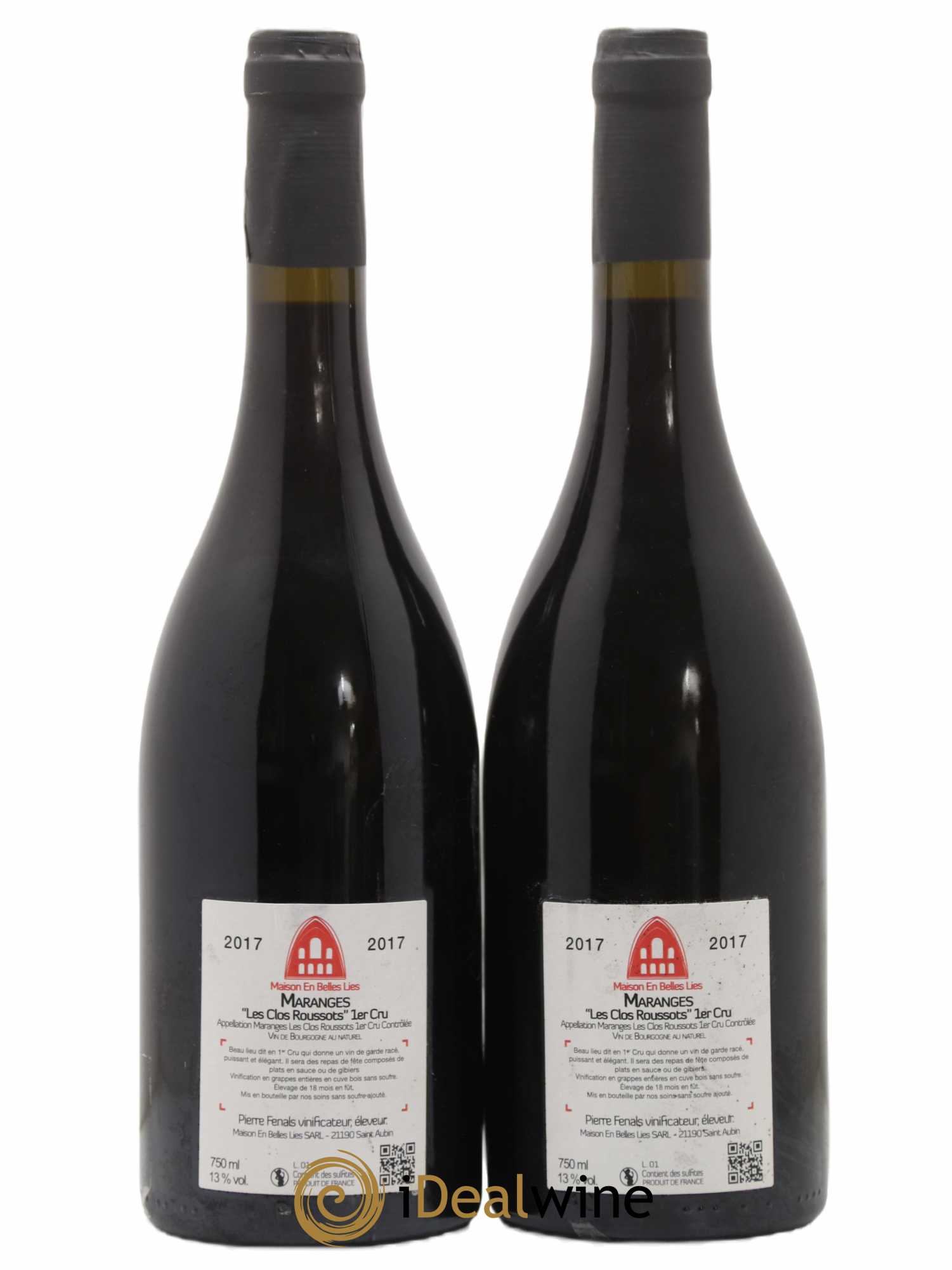 Maranges 1er Cru Les Clos Roussots Maison En Belles Lies 2017 - Lot de 2 bouteilles - 1