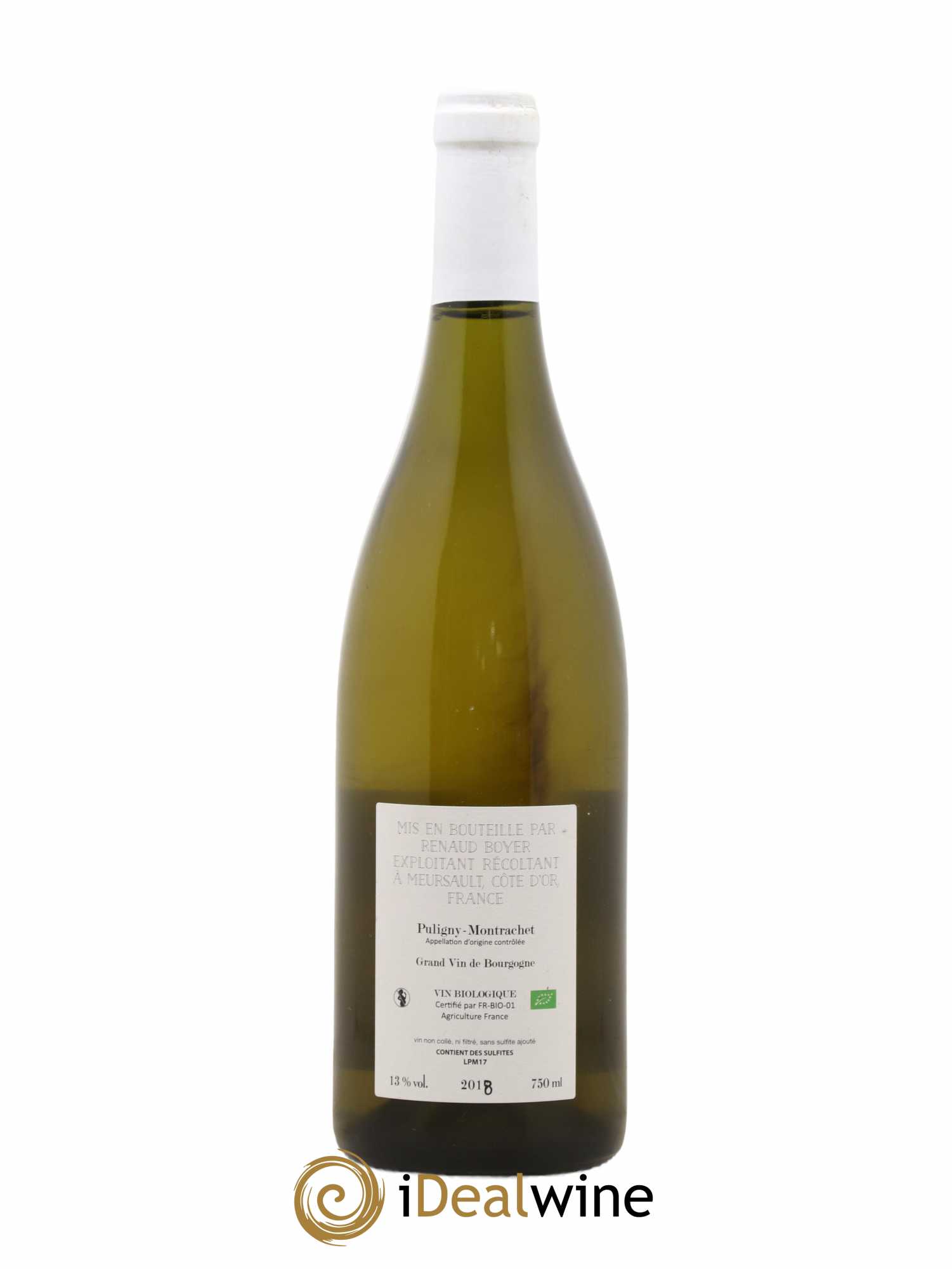 Puligny-Montrachet Les Reuchaux Renaud Boyer 2018 - Lot de 1 bouteille - 1