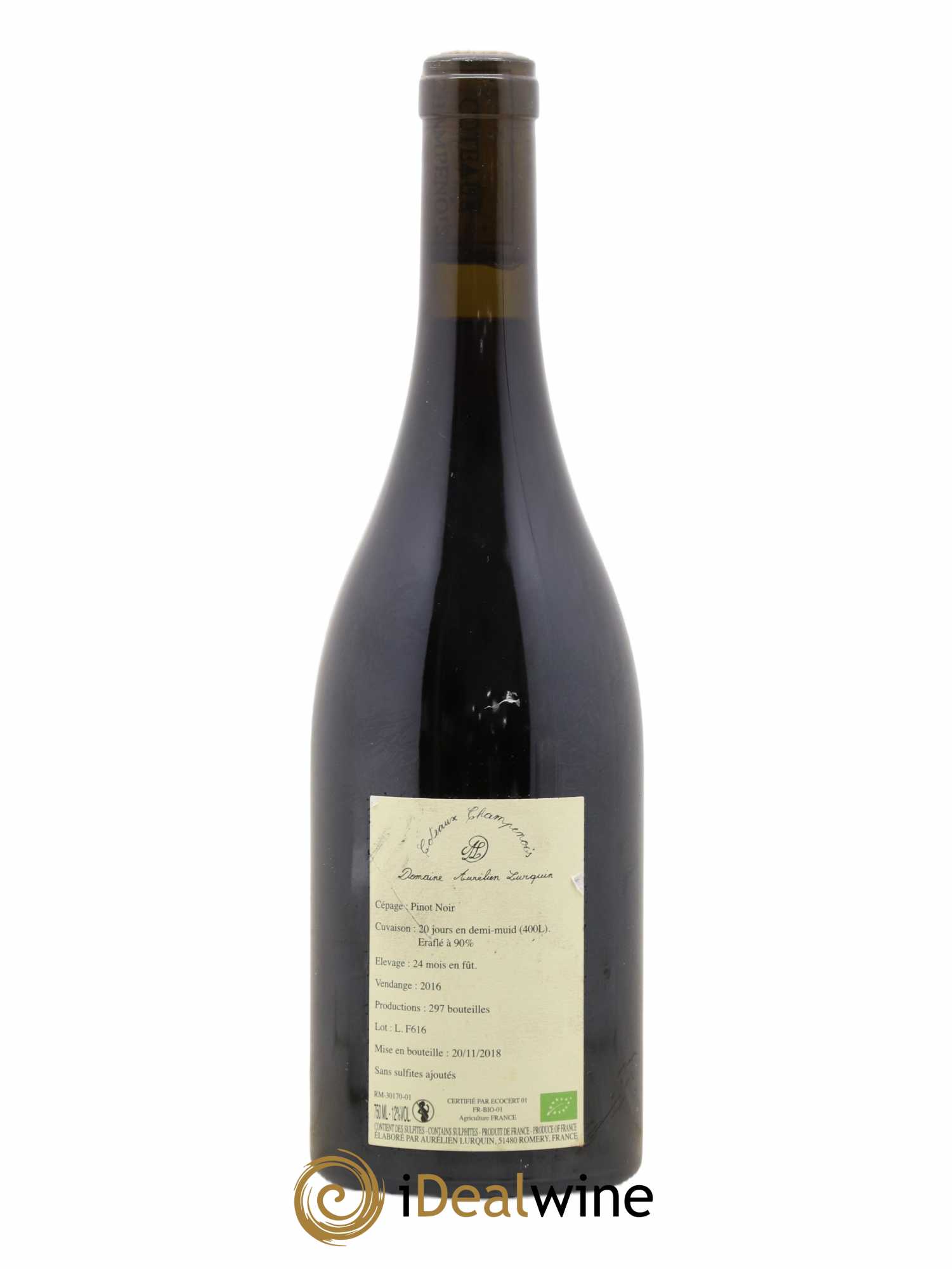 Coteaux Champenois Pinot Noir les Forcières à l'état pur Aurélien Lurquin 2016 - Posten von 1 Flasche - 1