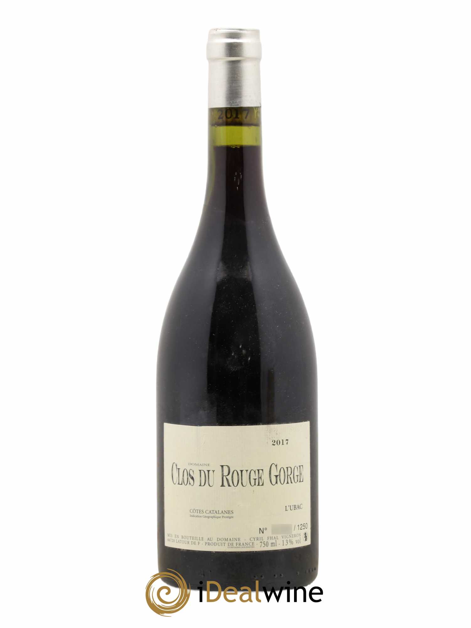 Côtes Catalanes Clos du Rouge Gorge L'Ubac Cyril Fhal 2017 - Lot de 1 bouteille - 0