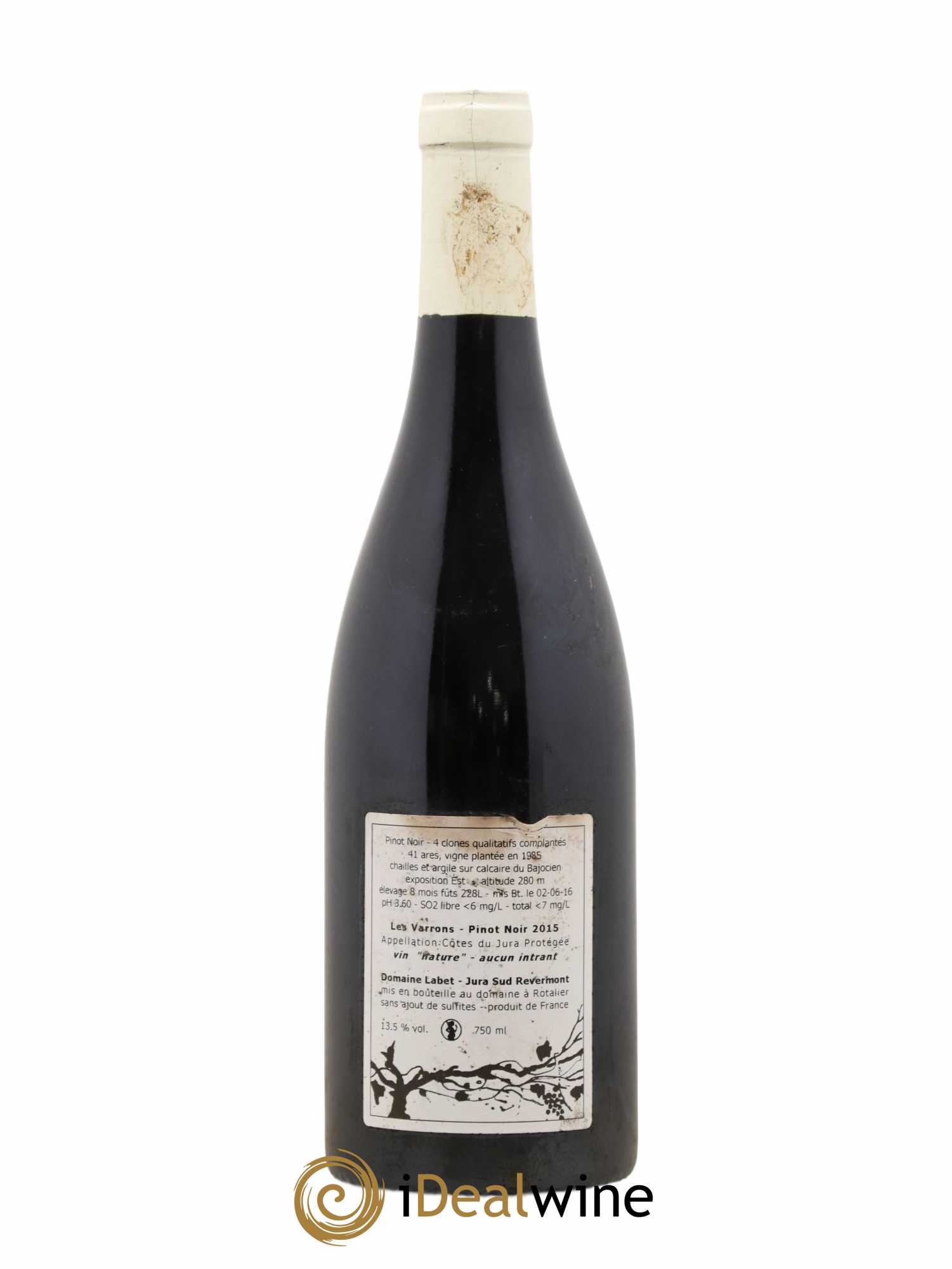 Côtes du Jura Pinot Noir Les Varrons Sélection Massale Romain - Julien - Charline Labet 2015 - Lot de 1 bouteille - 1