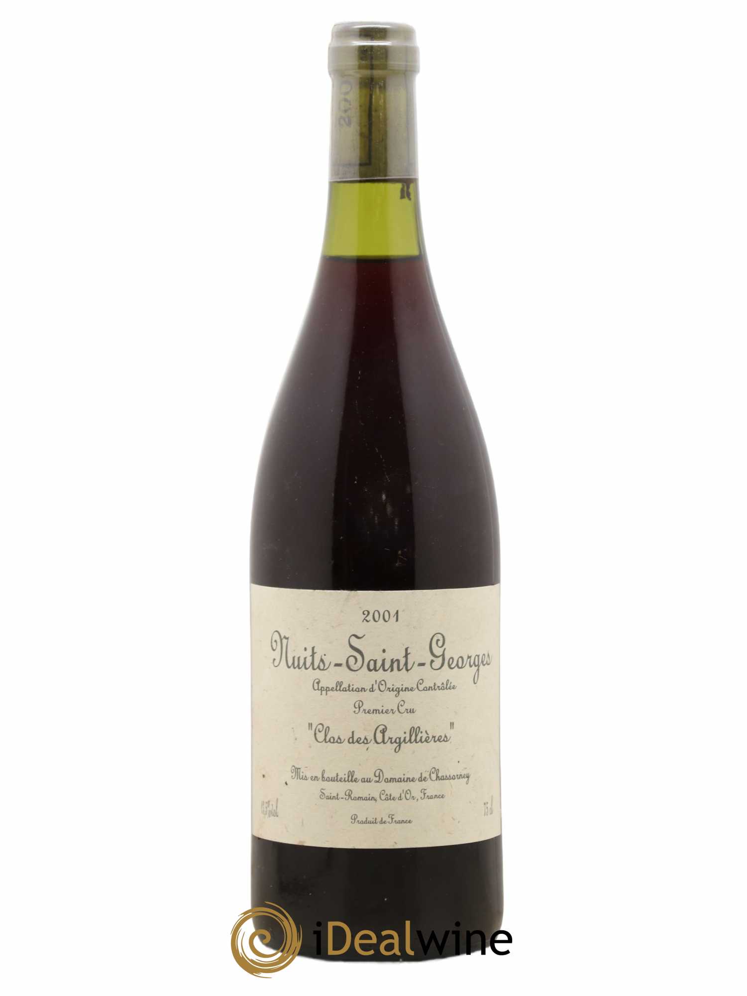 Nuits-Saint-Georges 1er Cru Clos des Argillières Domaine de Chassorney - Frédéric Cossard 2001 - Lot de 1 bouteille - 0