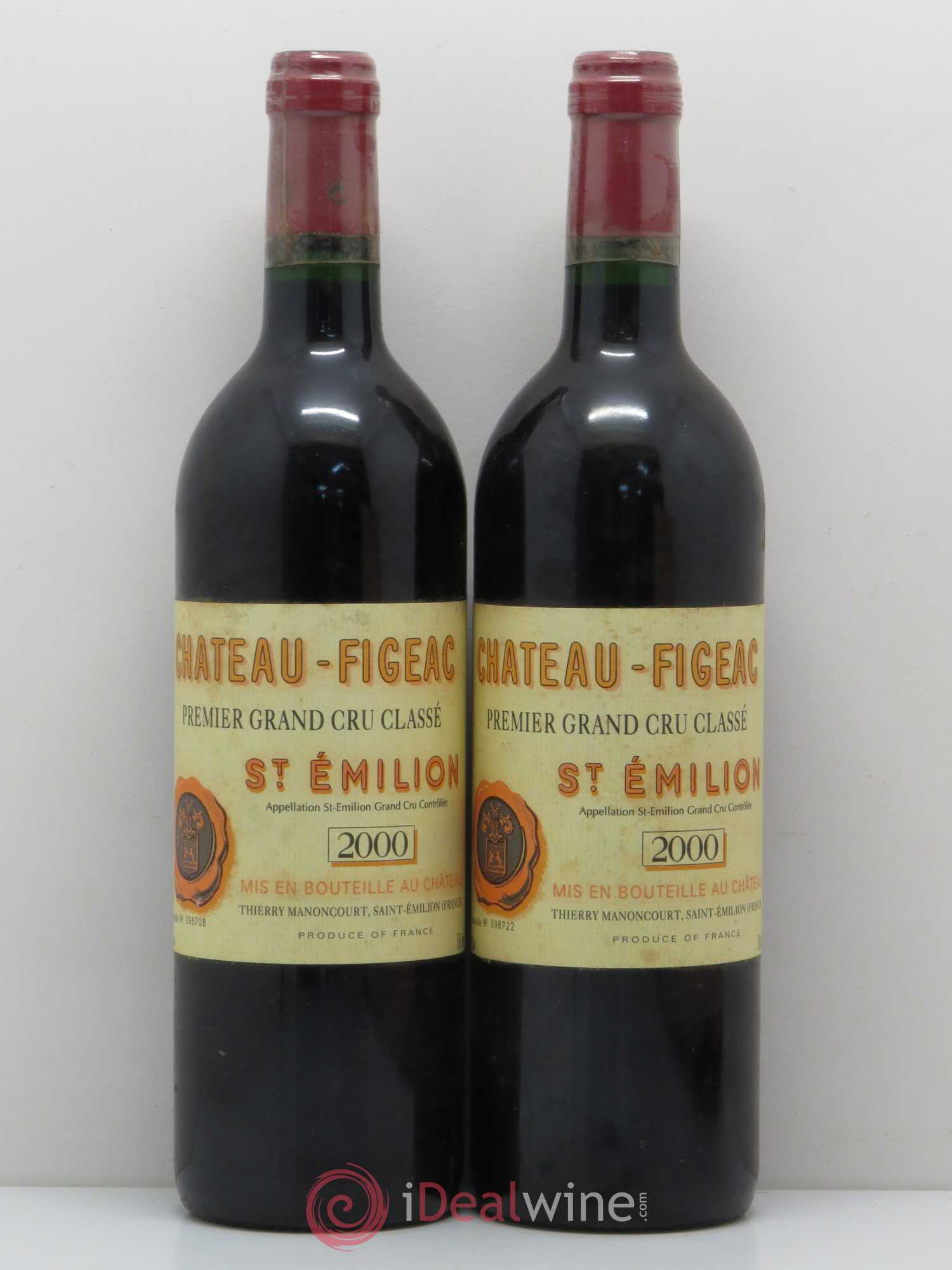 Château Figeac 1er Grand Cru Classé A 2000 - Lot de 2 bouteilles - 0