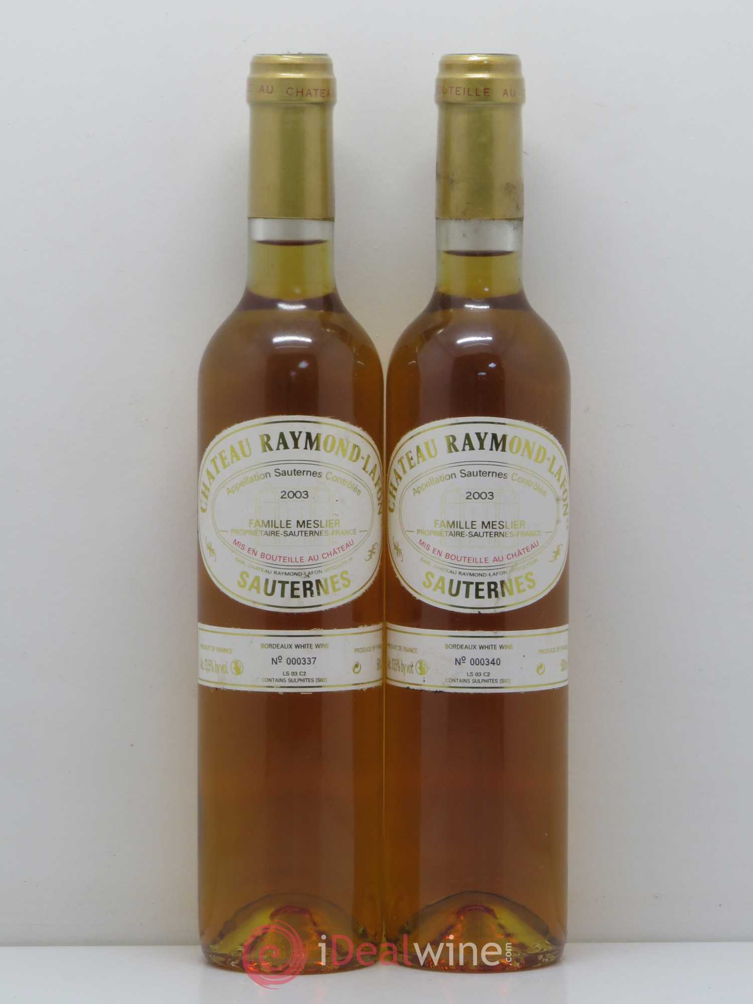 Château Raymond Lafon 2003 - Lotto di 2 bottiglie - 0