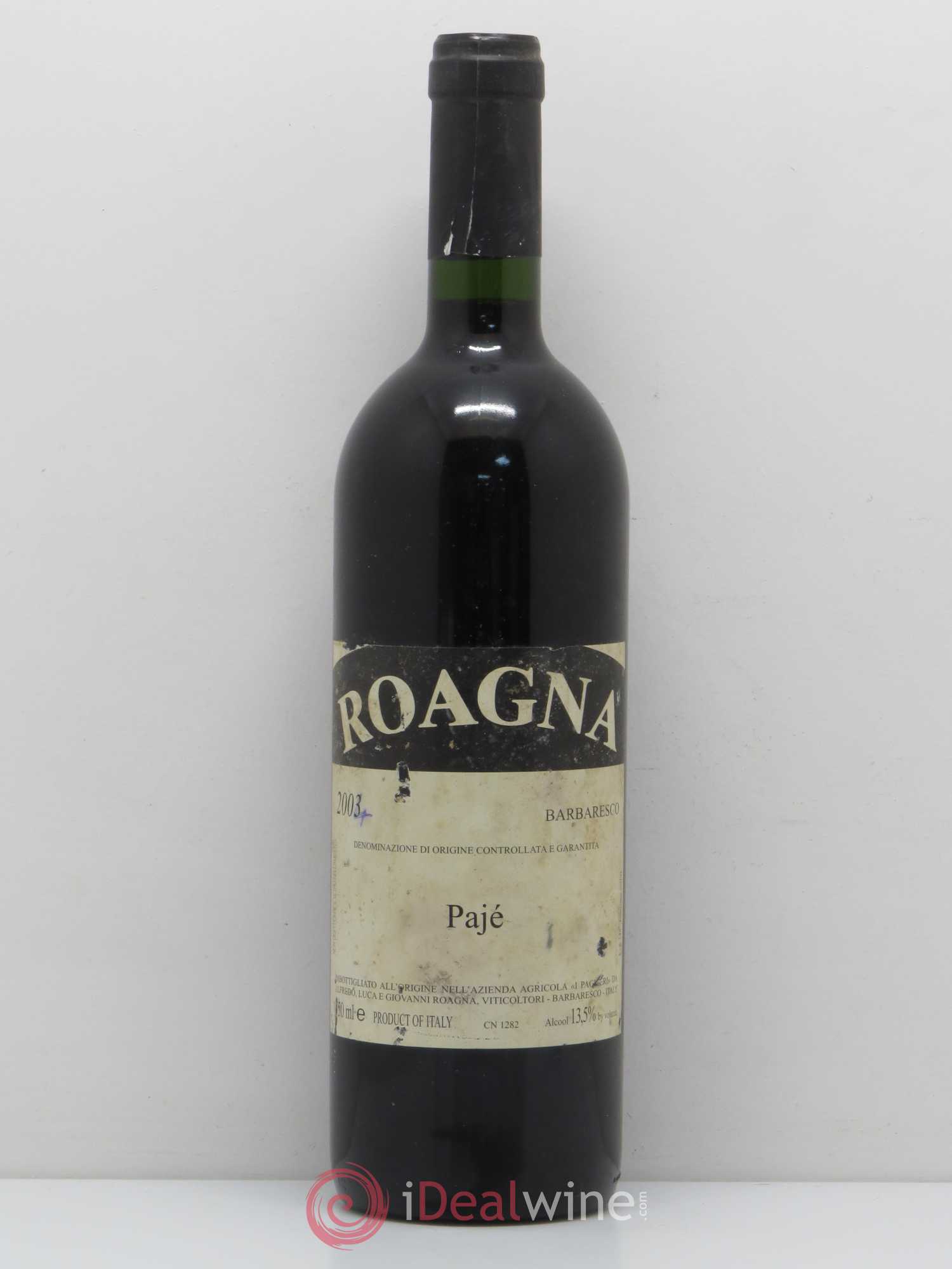 Barbaresco DOCG Pajè Roagna 2003 - Lot de 1 bouteille - 0